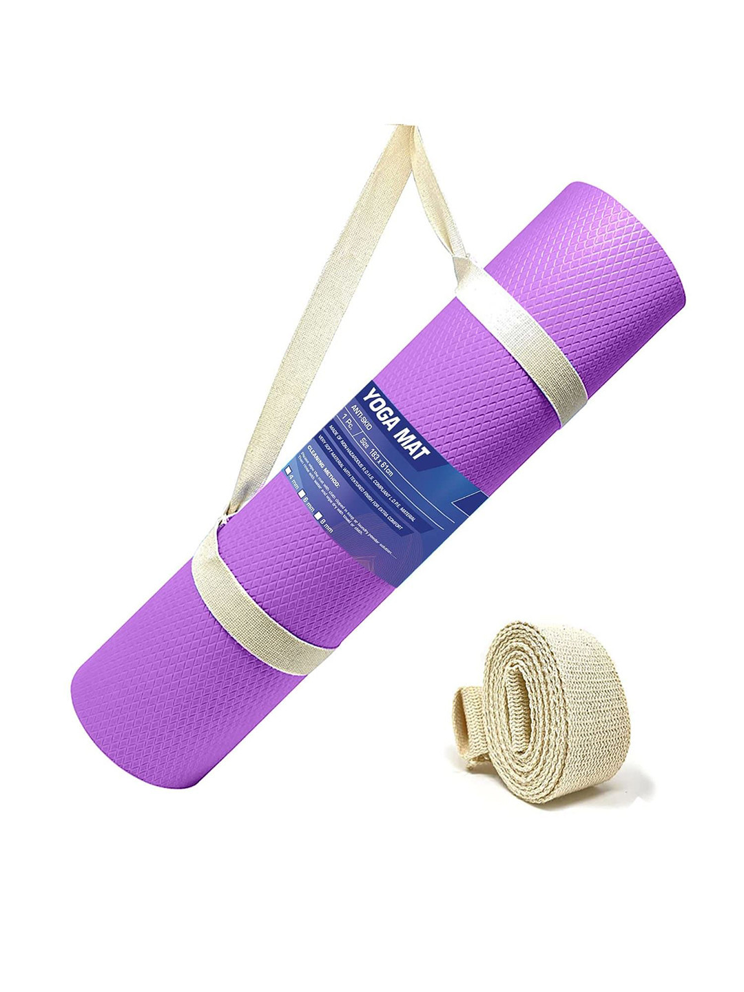 STRAUSS Purple Rectangular Anti-Skid Yoga Mat