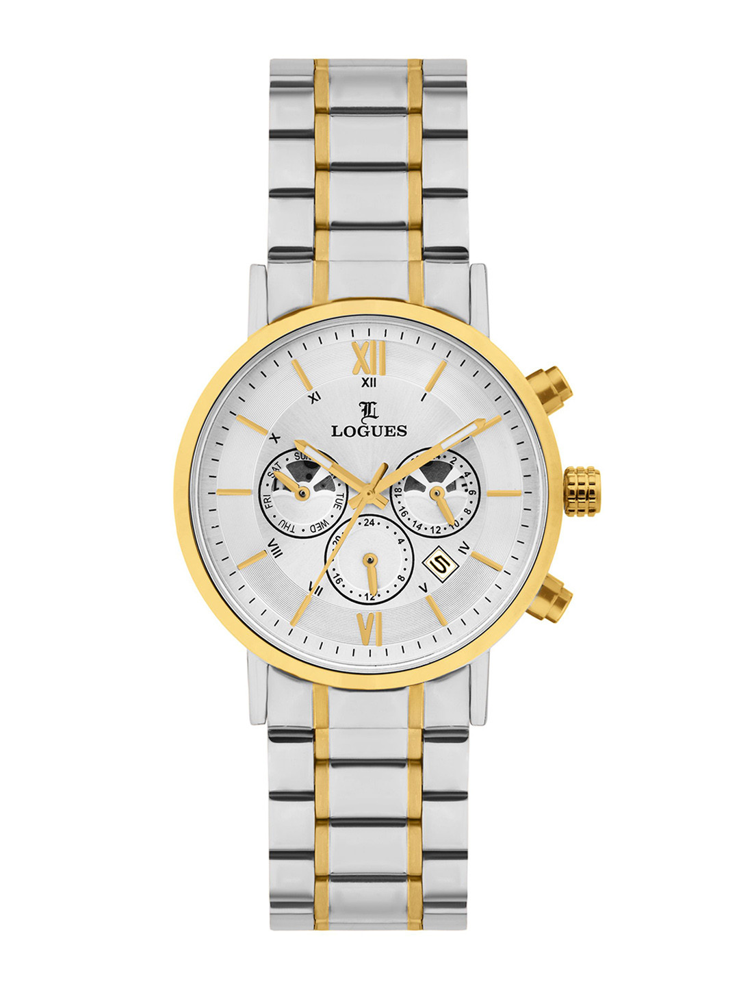 L LOGUES Men Brass Dial & Bracelet Style Straps Analogue Watch G 1971 BM-02