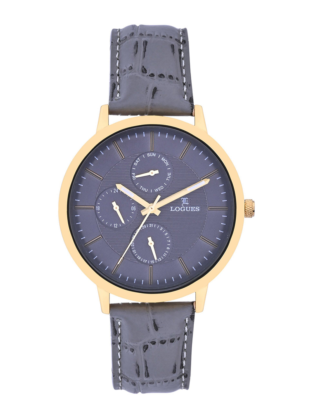 L LOGUES Men Brass Dial & Leather Straps Analogue Watch G 1967 YL-27