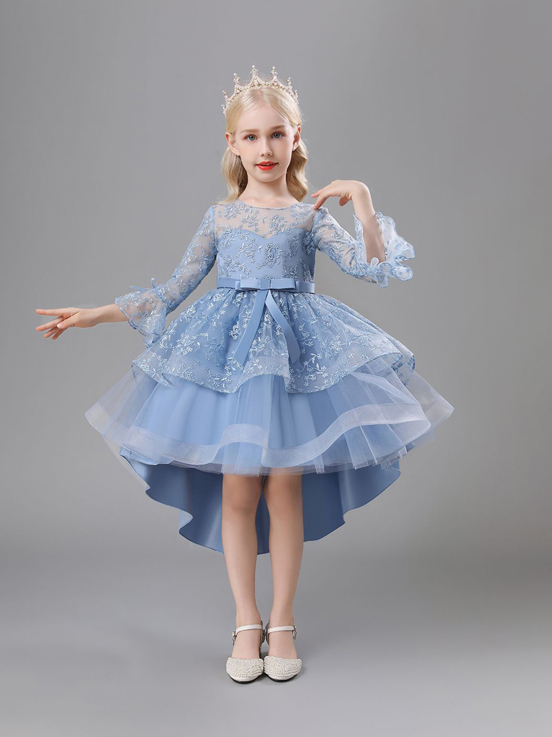 JC SPARKLE Bell Sleeve Fit & Flare Dress