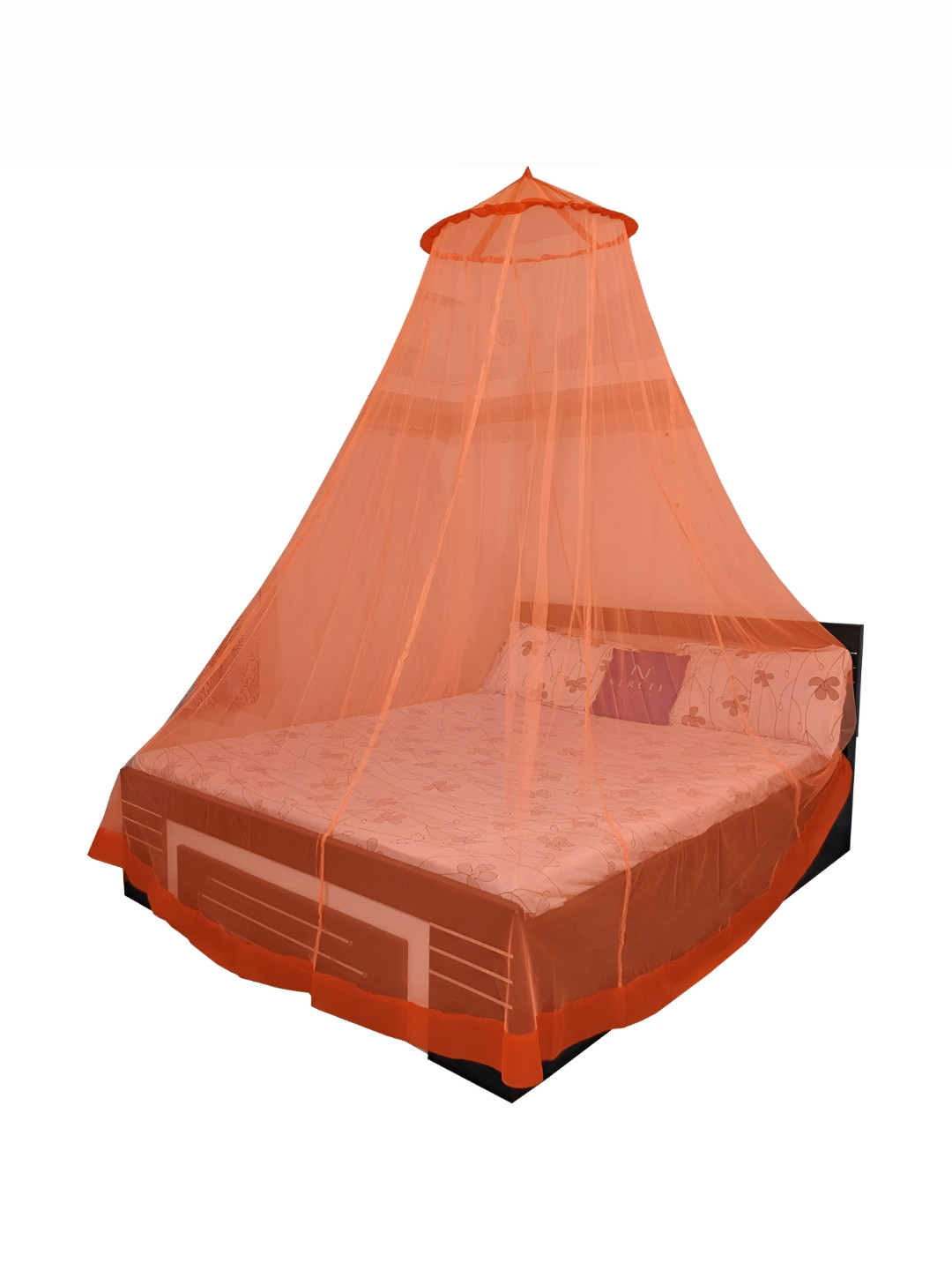 Neruti Enterprise Orange King Size Round Foldable Hanging Mosquito Net