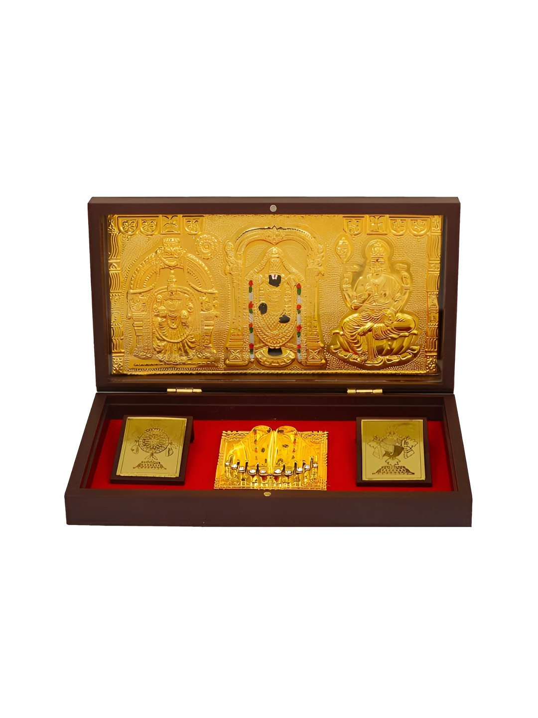 INTERNATIONAL GIFT Brown Metal Bala Ji Charan Paduka Box