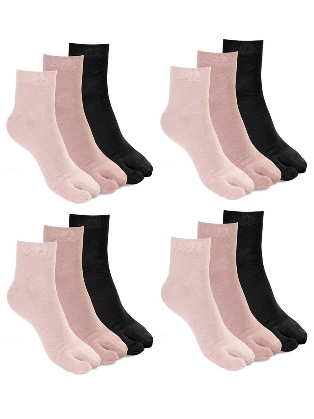 Camey Women Pack Of 12 Ankle-Length Thumb Socks