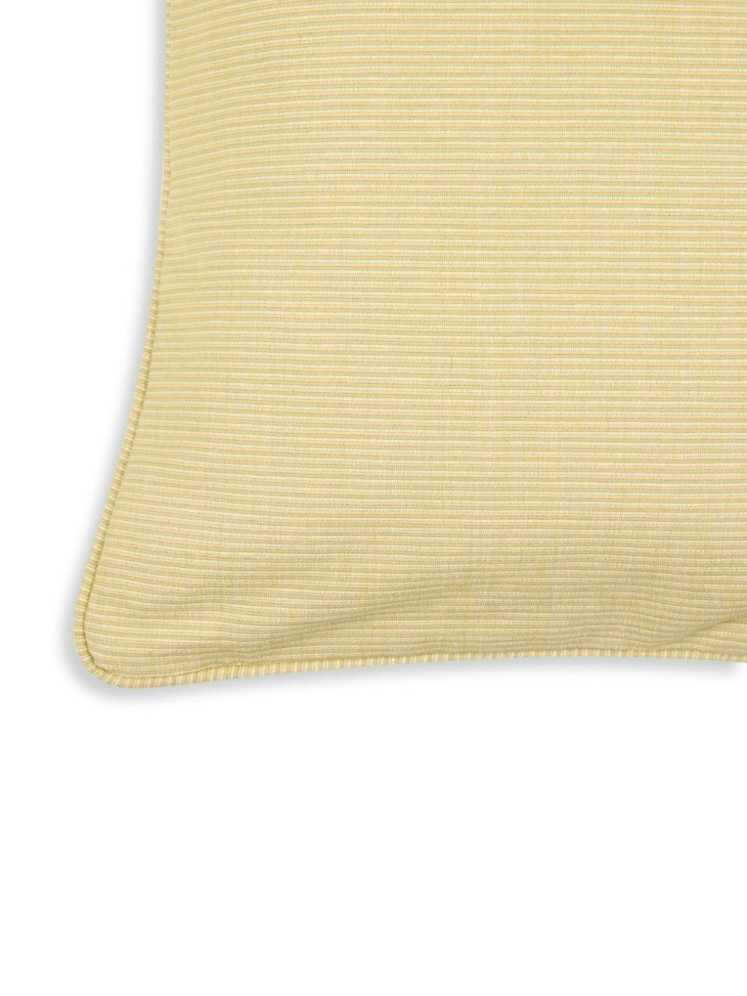 Fabindia Green Striped Cotton Breathable Square Cushion Cover -15.7x15.7In