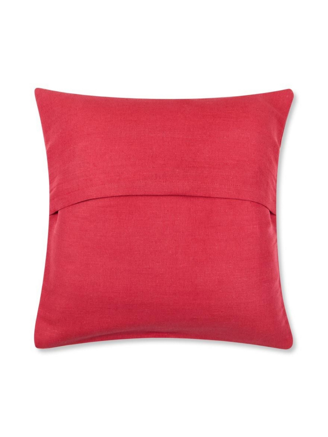 Fabindia Red Jute Durable Square Cushion Cover -16x16In