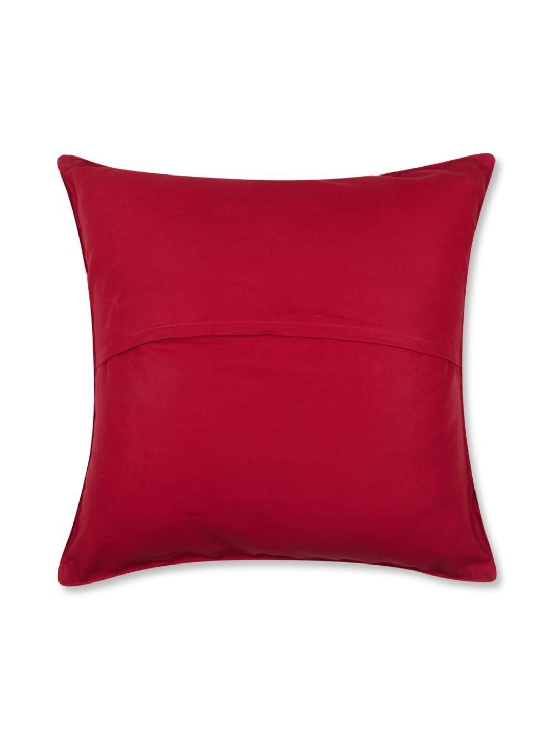 Fabindia Kashi Banarsi Maroon Ethnic Motifs Polyester Silk Washable Cushion Cover -16x16In