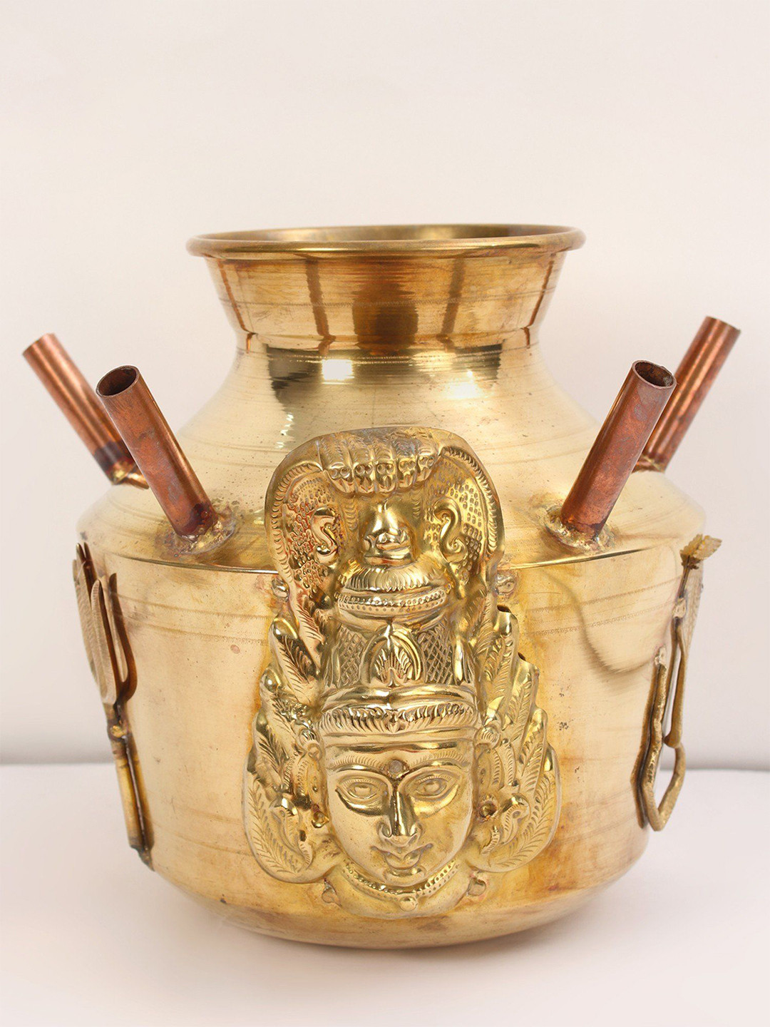 Exotic India Ritual Kalasha With Shiva Symbols