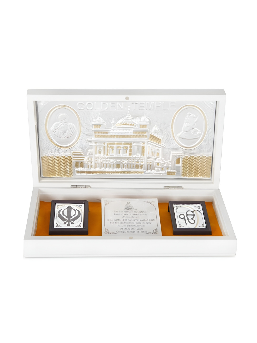 INTERNATIONAL GIFT Silver Toned Golden Temple Message Box
