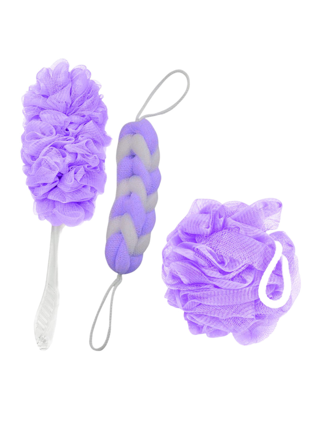 CareDone Set Of 3 Bath Loofah - Purple