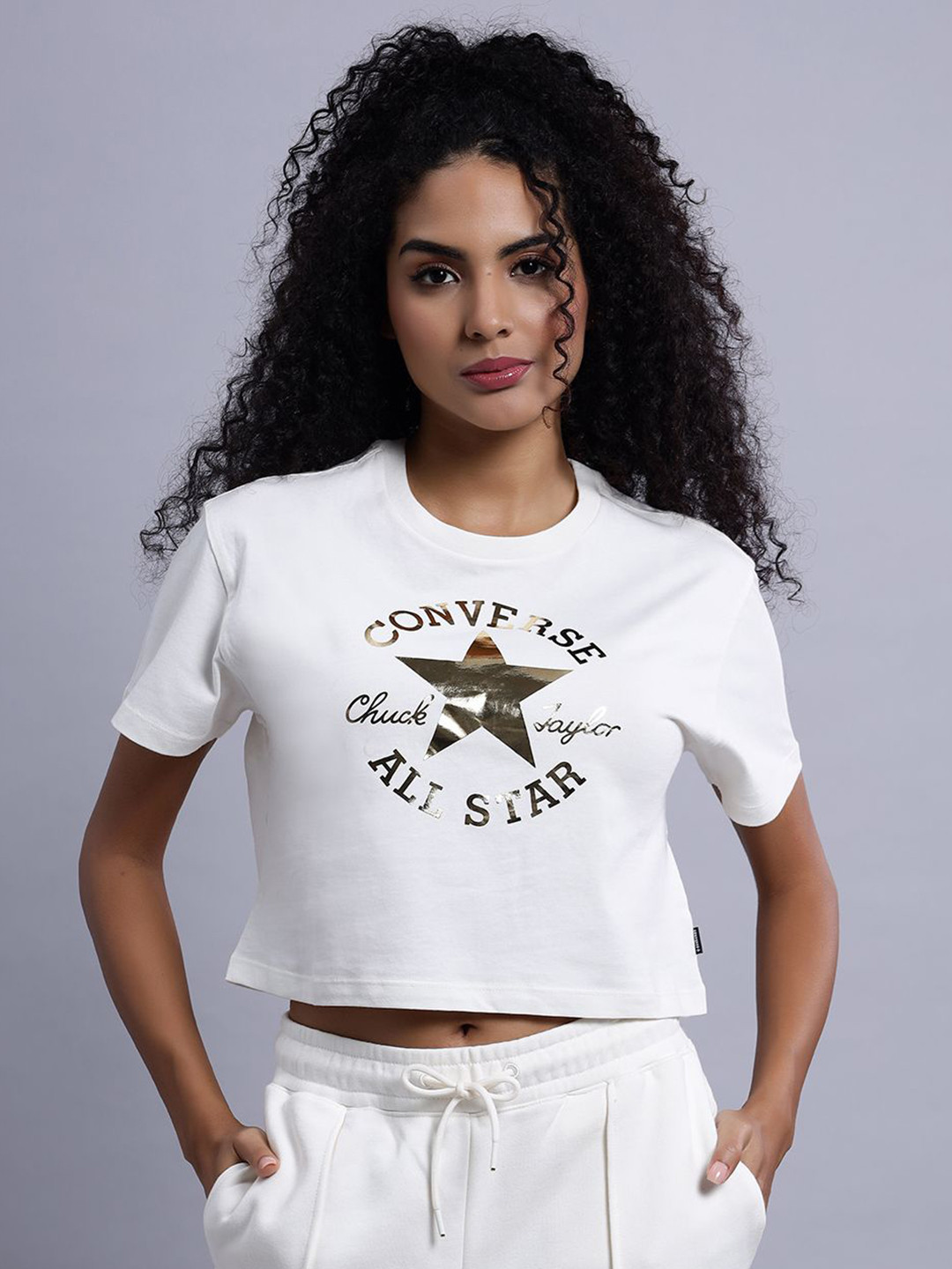 Converse Women Chuck Taylor Patch Cropped T-Shirt
