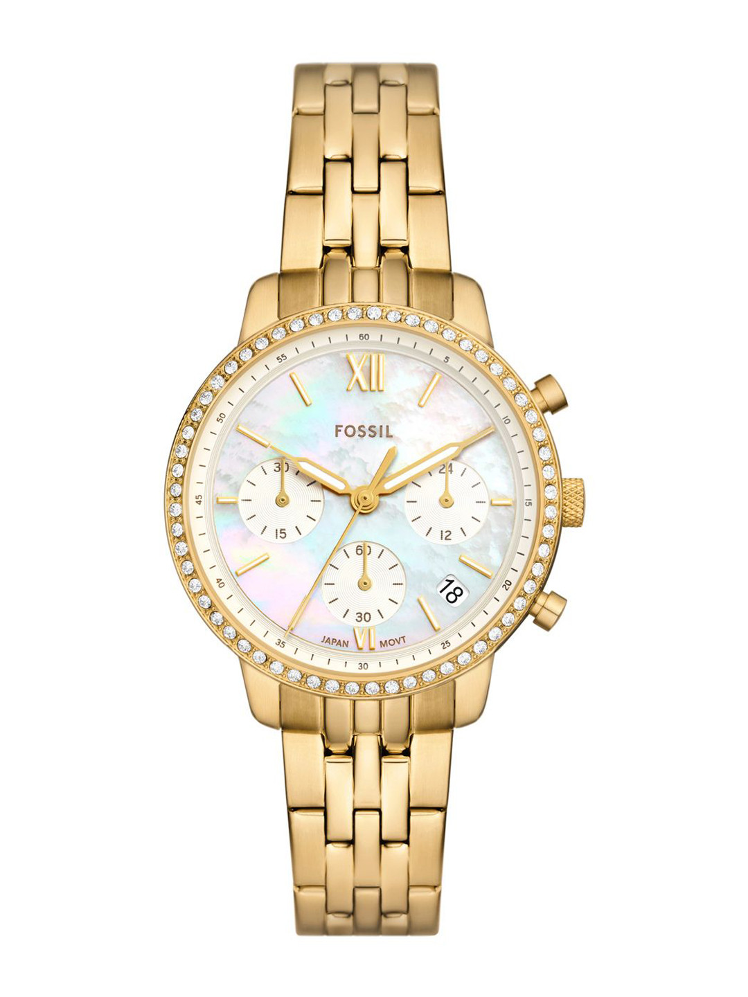Fossil Women Embellished Dial & Stainless Steel Straps Analogue Watch AK_ES5358