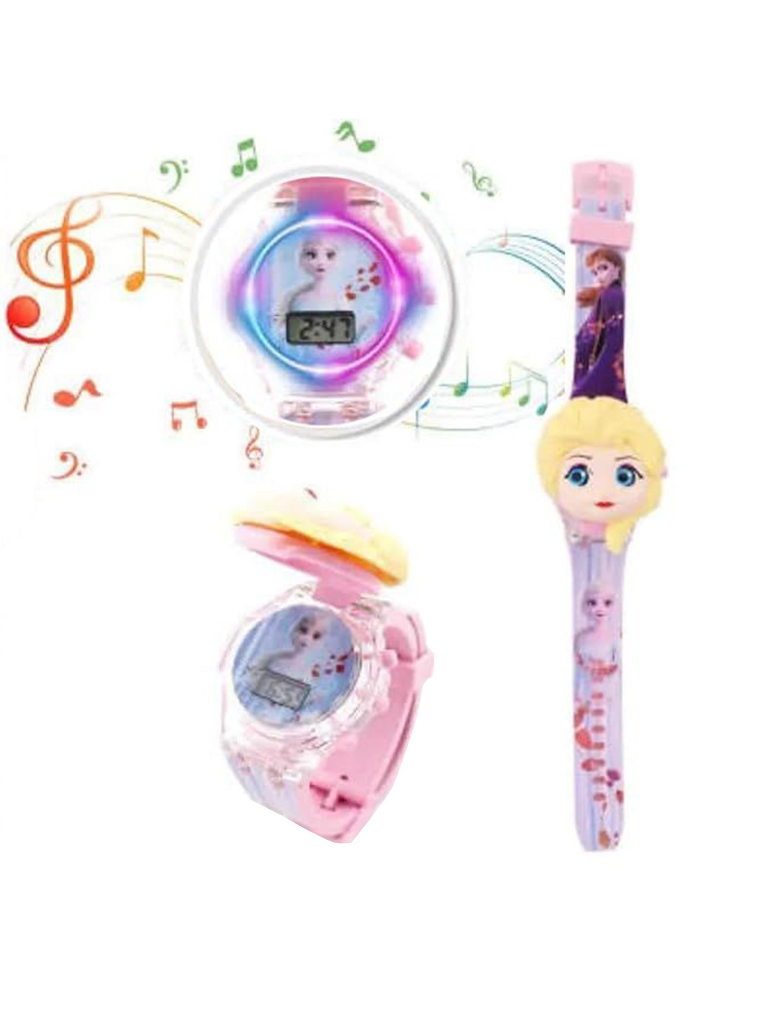 SWADESI STUFF Unisex Kids Printed Dial & Straps Digital Multi Function Automatic Watch 3D PRINCESS
