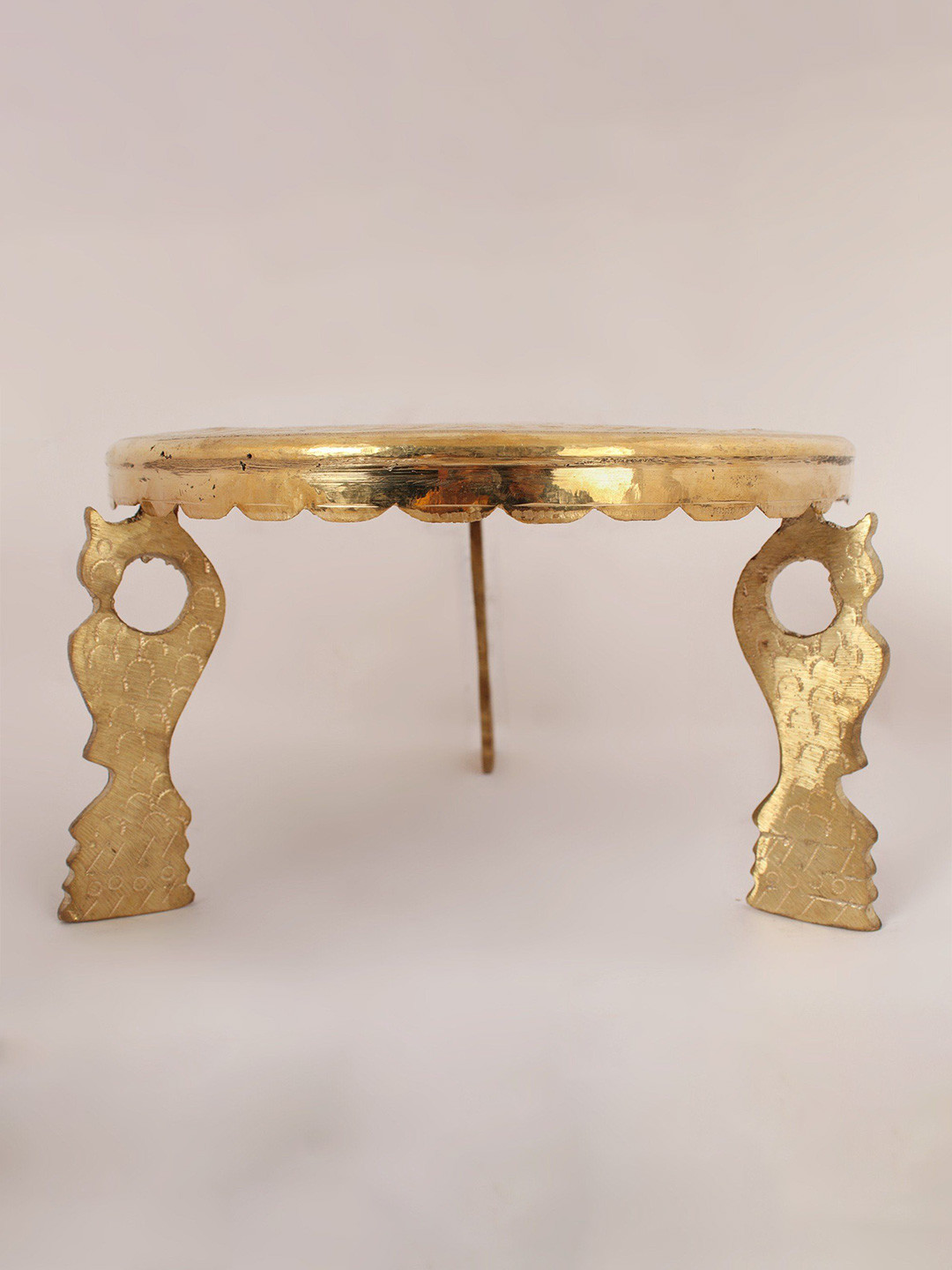 Exotic India Brass Lotus Nakashi Chowki