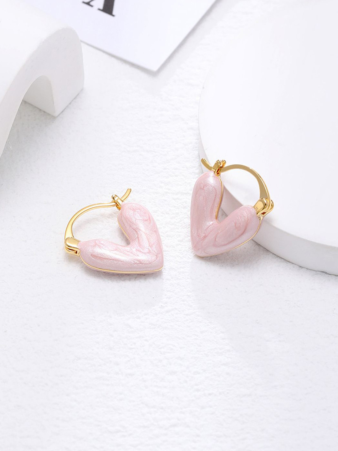 Krelin Gold Plated Heart Shaped Anti Allergy Hoop Earrings