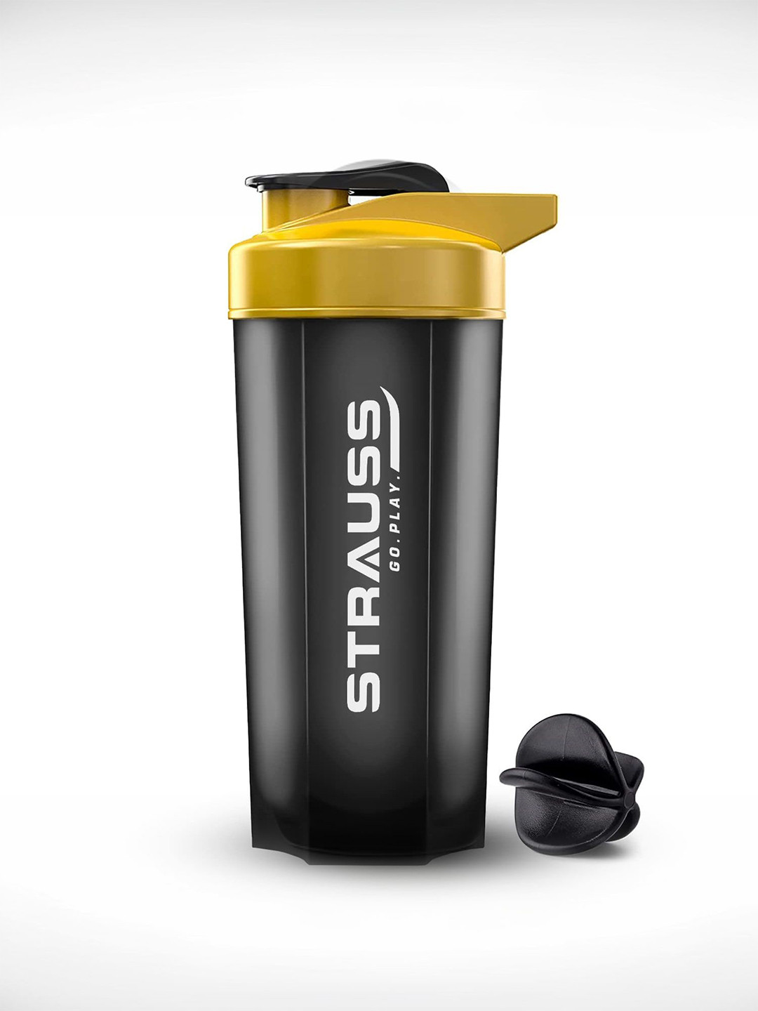 STRAUSS Black Typography Plastic Spill Proof Shaker - 750ml