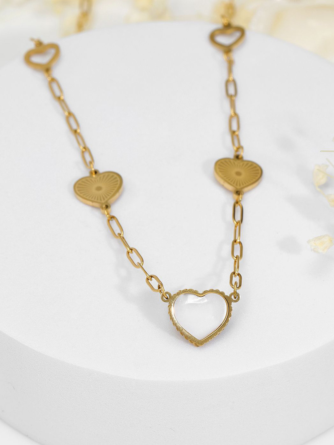 Rubans 18KT Gold Plated Stainless Steel Tarnish-Free Waterproof Demi-Fine Link Necklace