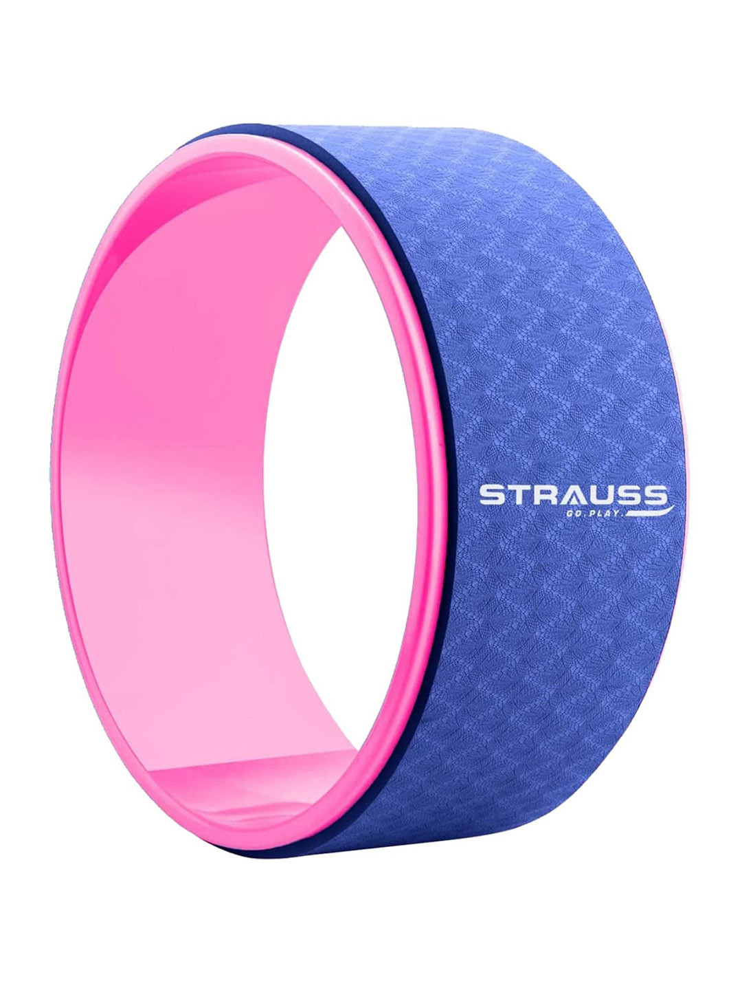 STRAUSS Blue Deep Tissue Massage and Backpain Relief Yoga Wheel