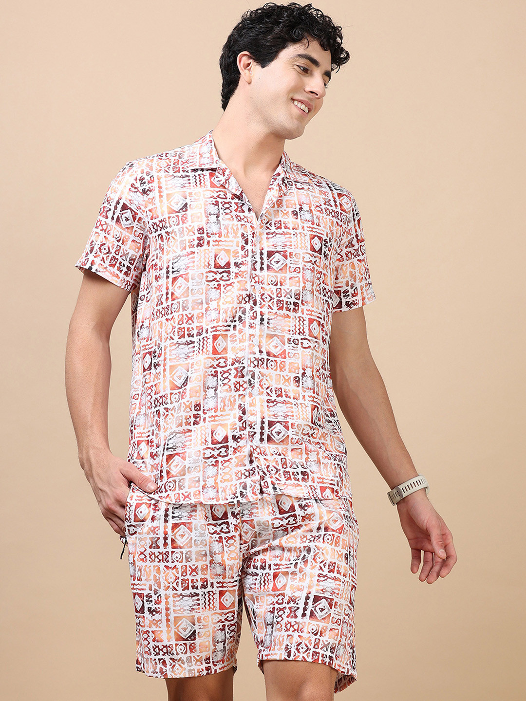 Bushirt Men Printed Night suit