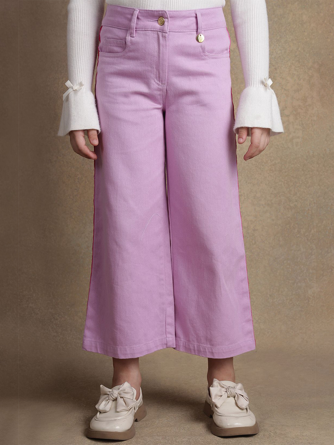 One Friday Girls Smart Bow Detailed Cropped Trousers