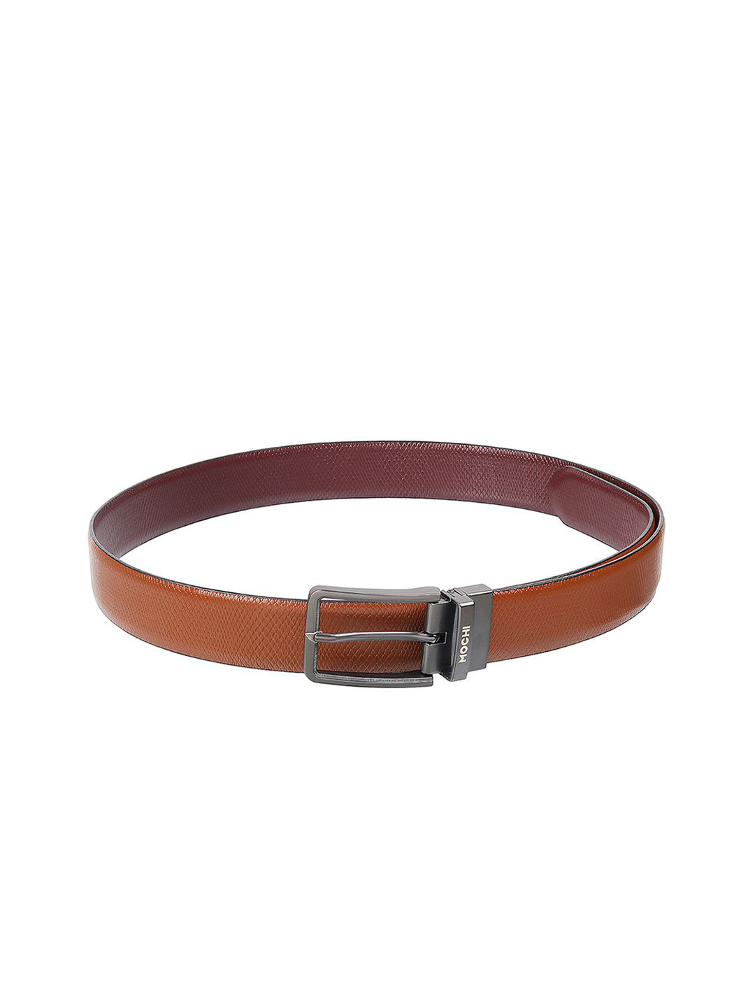 Mochi Men Textured Tang Closure Leather Reversible Belt