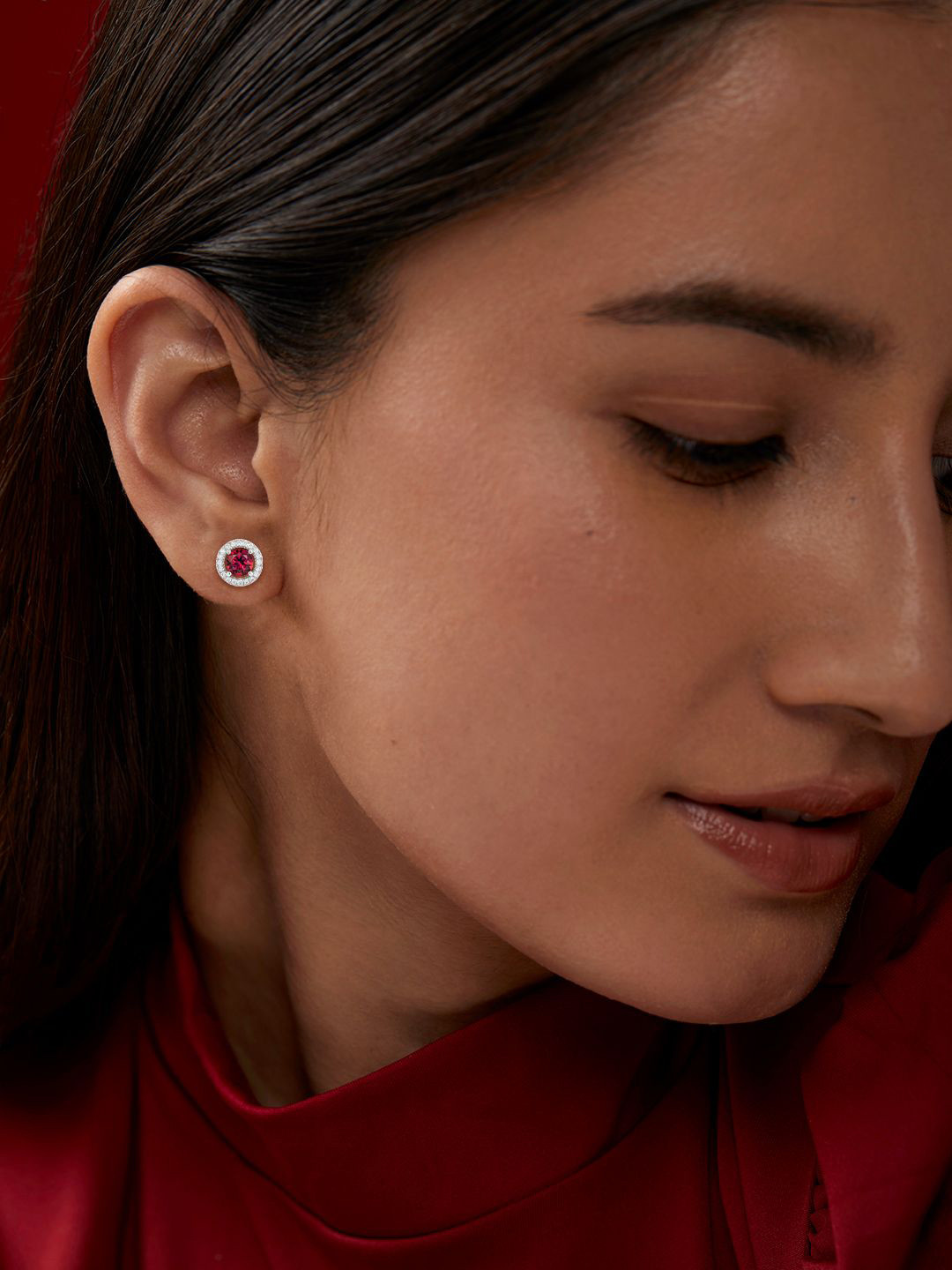 MINUTIAE Silver Plated Circular Kundan Studs