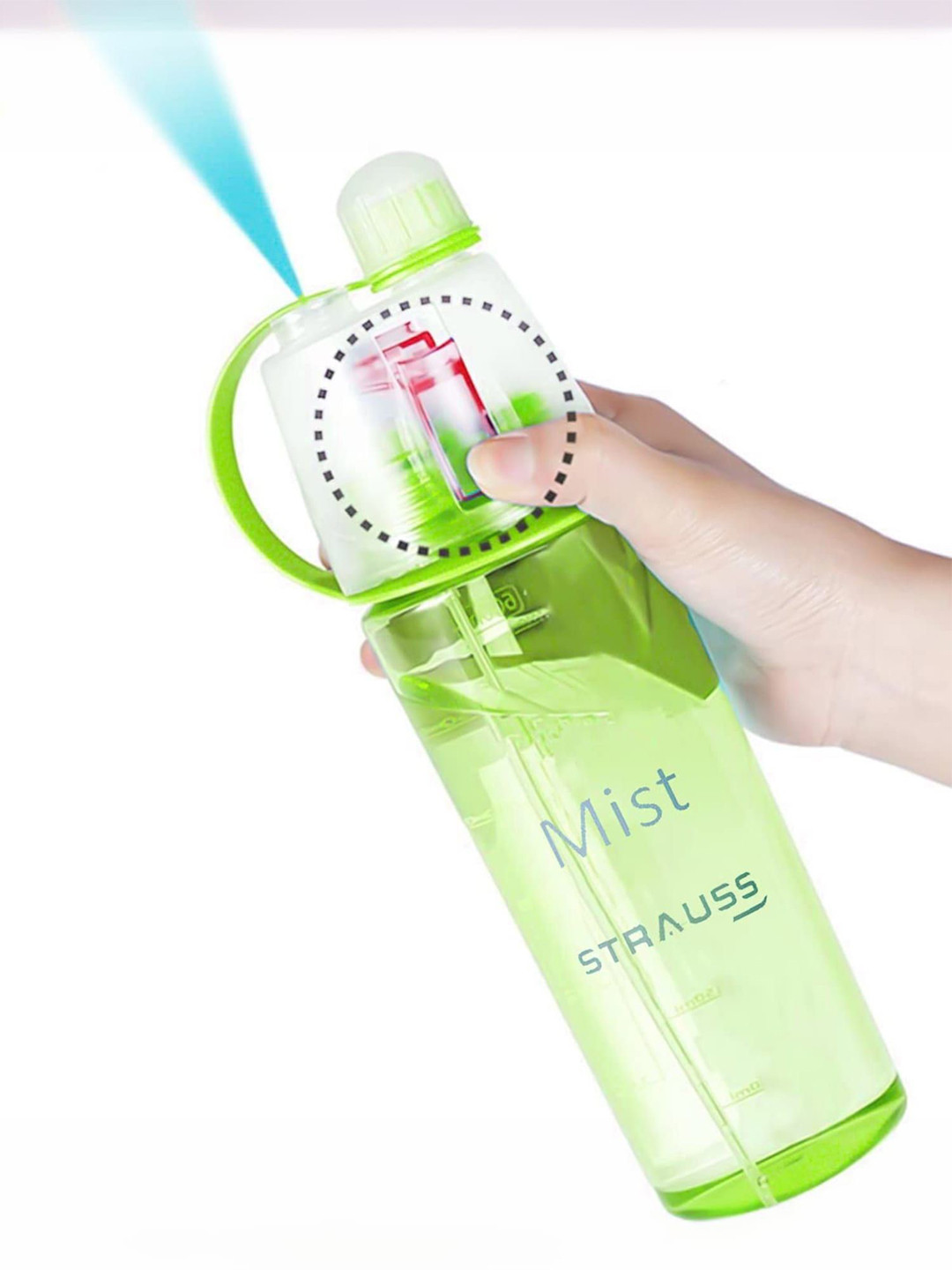 STRAUSS Green Typography Plastic Freezer Safe Sipper - 600ml