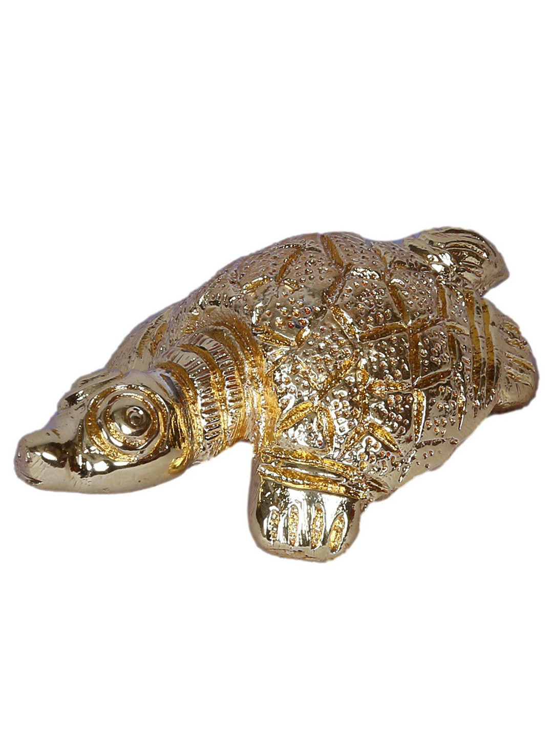 Exotic India Turtle Or Kurma Gold Brass Metallic Garden Small Showpiece - 1 Inches