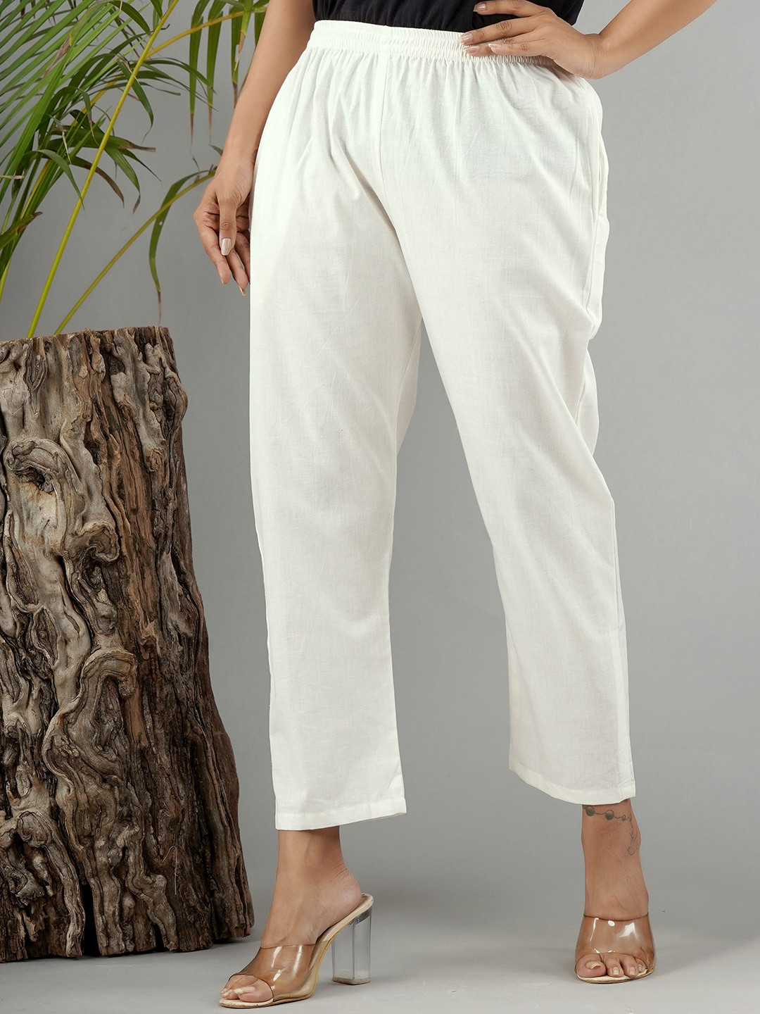Chaukas Women Pleated Trousers