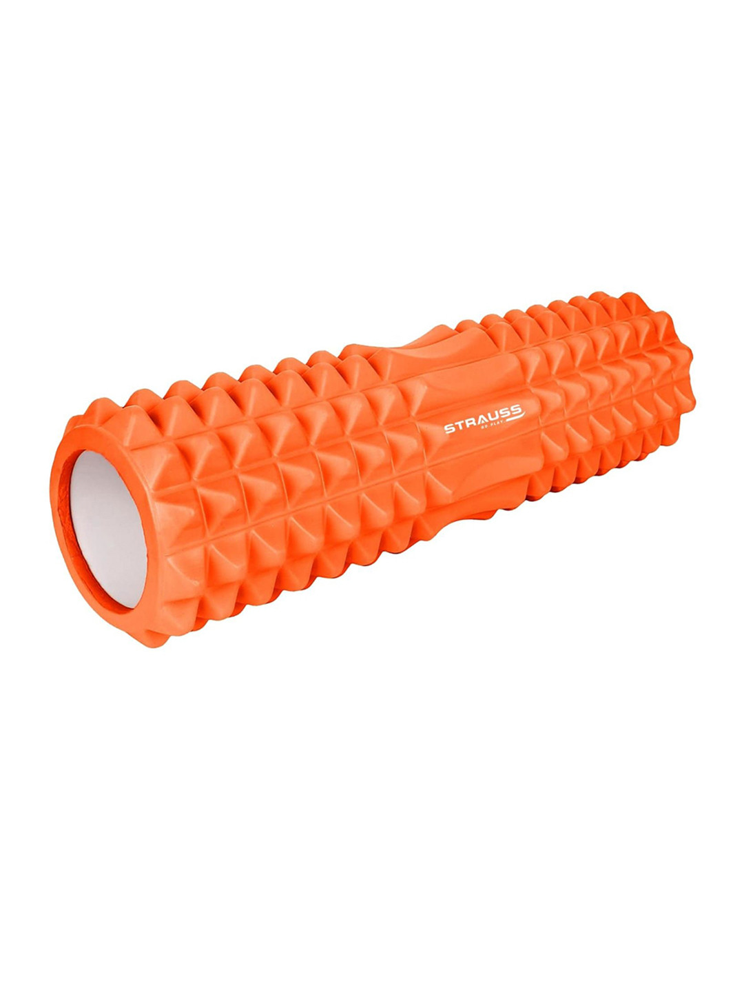 STRAUSS Orange-Colored Grid Foam Roller For Relieve Muscle Tightness & Inflammation