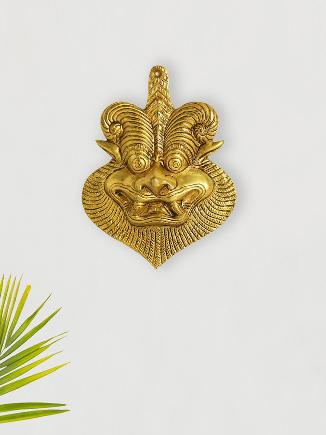 ExclusiveLane Lord Yali Brass Glossy Hanging Hall Spiritual Wall Decor-6.2In