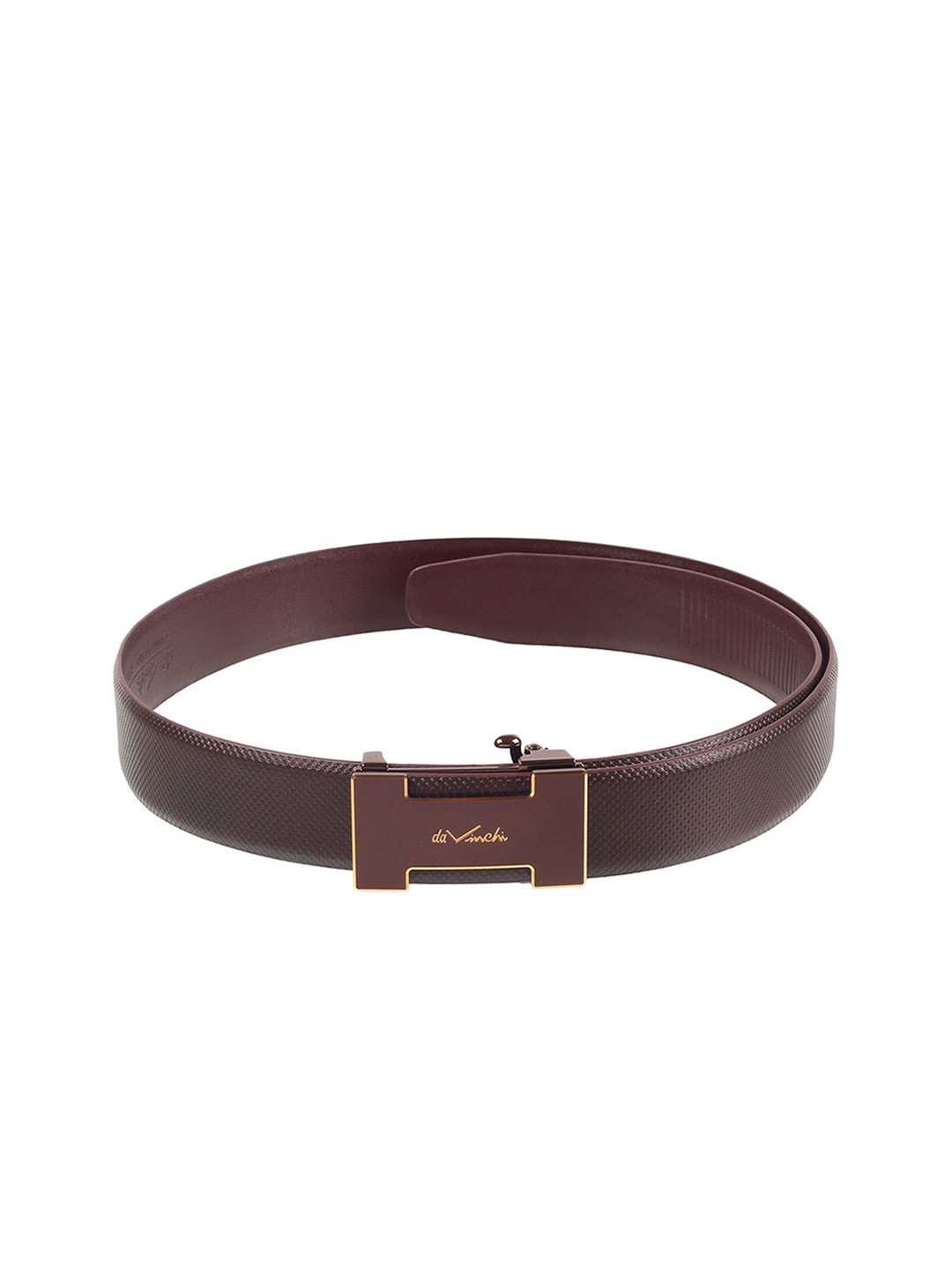 Metro Men Textured Slider Buckle Closure Leather Belt