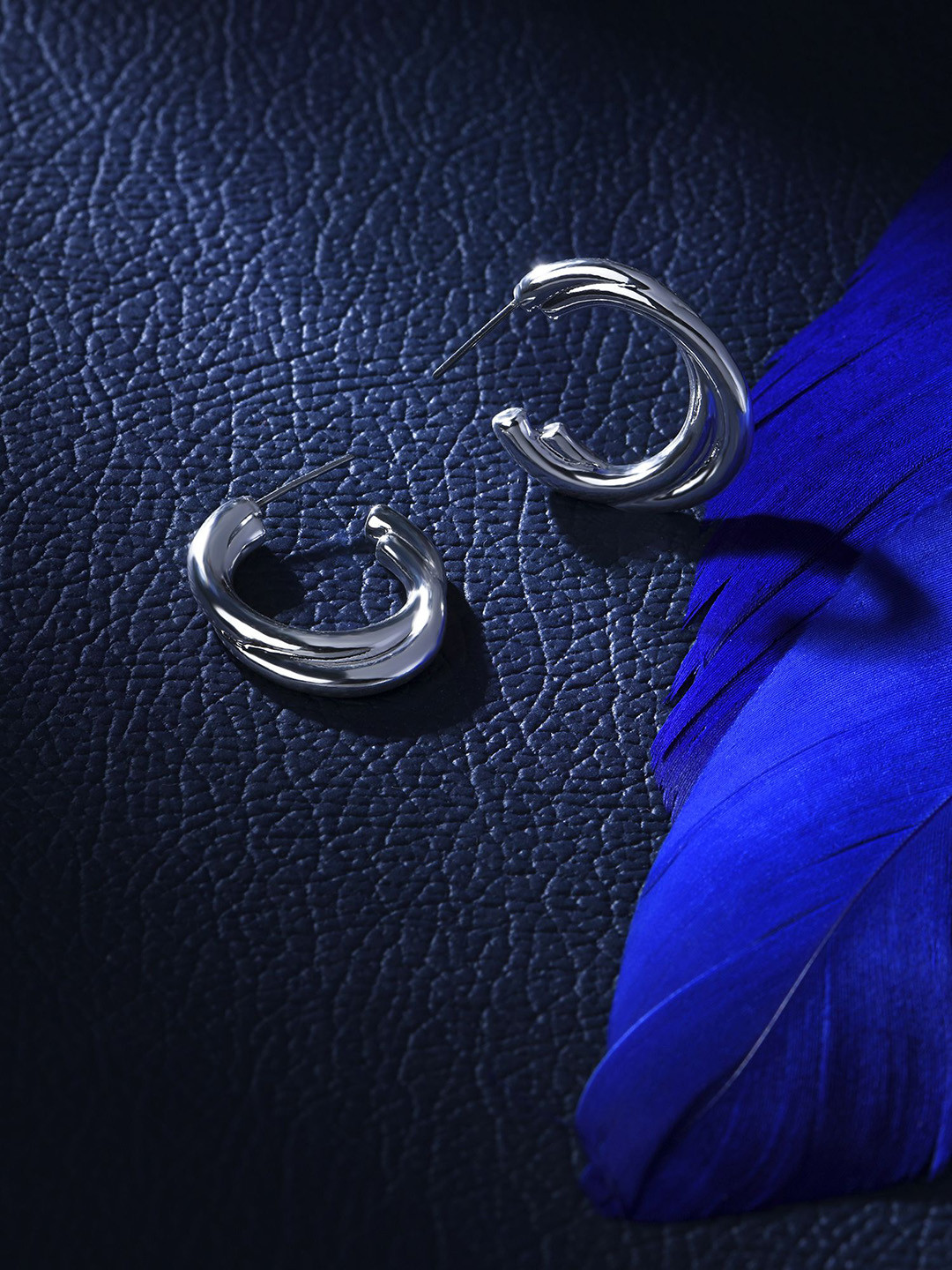 Accessorize Chunky Twist Circular Half Hoop Earrings