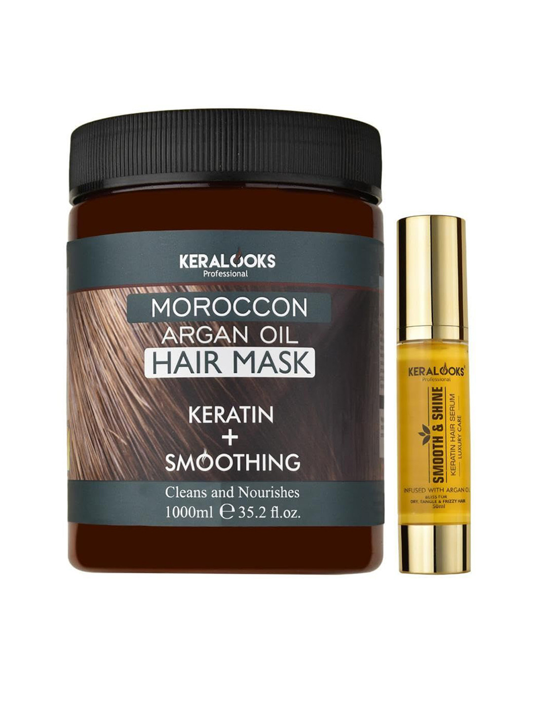 Keralooks professional Moroccon Argan Oil Hair Mask 1000ml & Argan Keratin Serum- 50ml