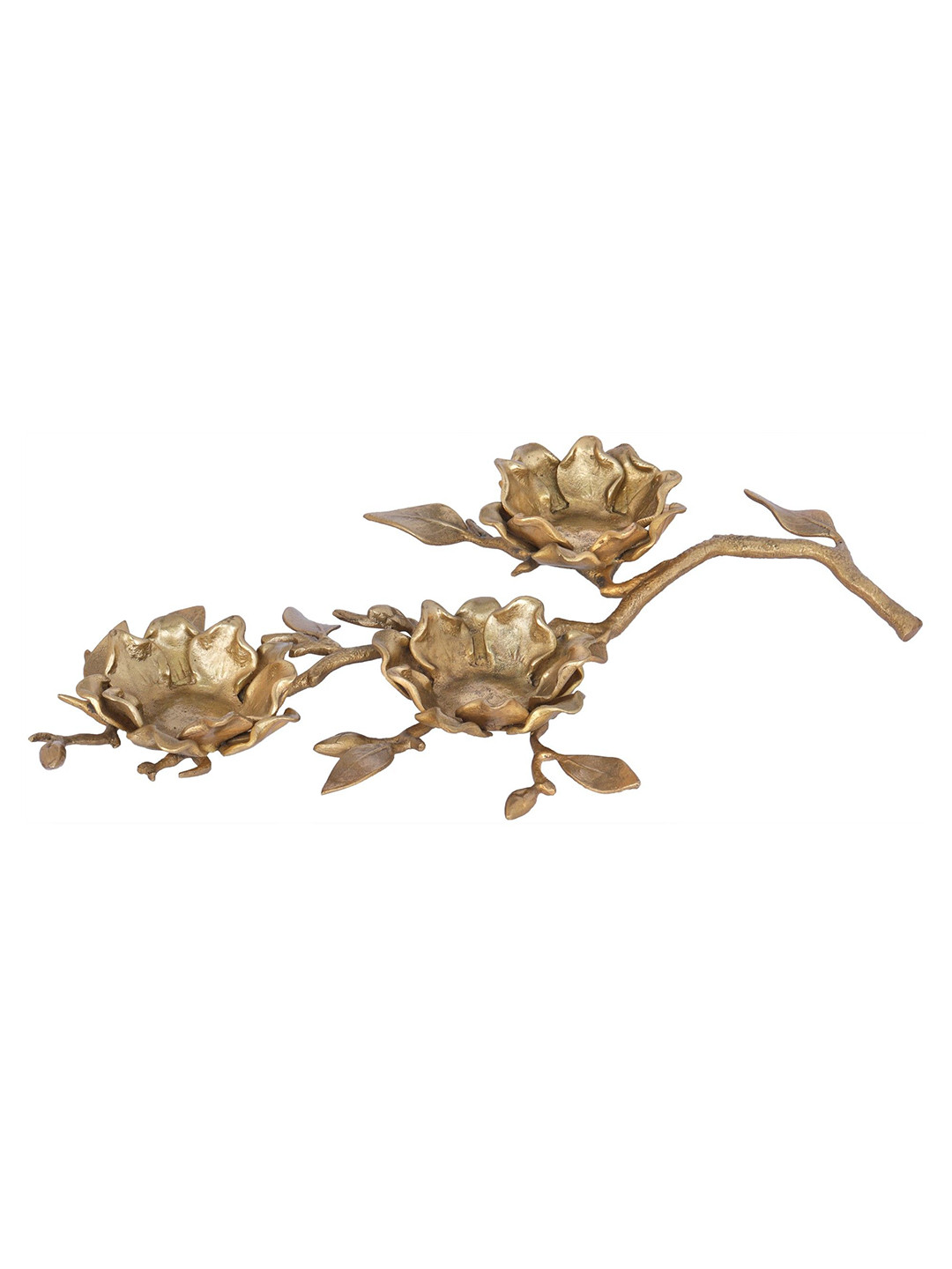 Exotic India Designer Candle and Wax Diyas Holder in Brass