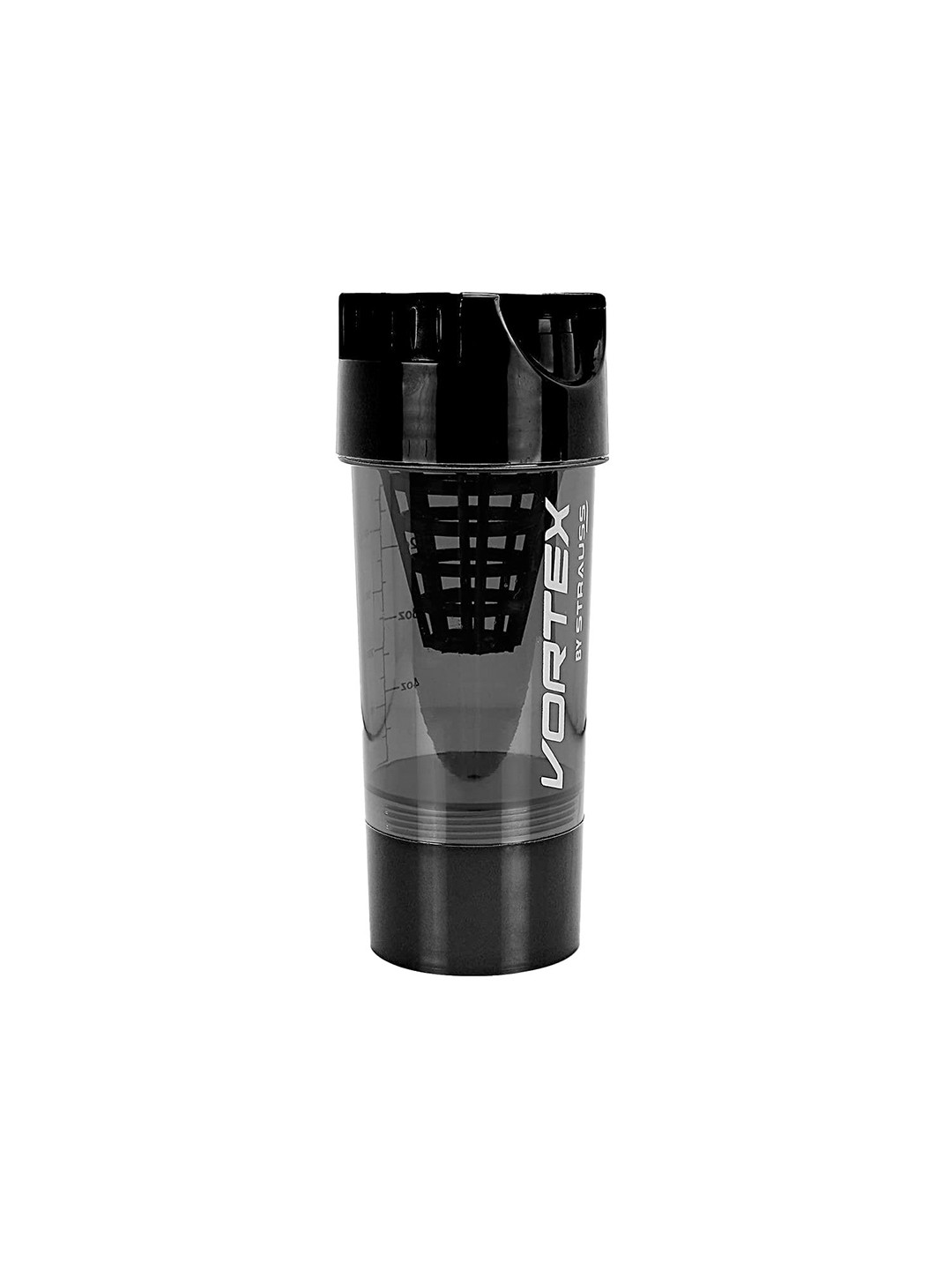 STRAUSS Vortex Black Typography Plastic Airtight Shaker - 500ml