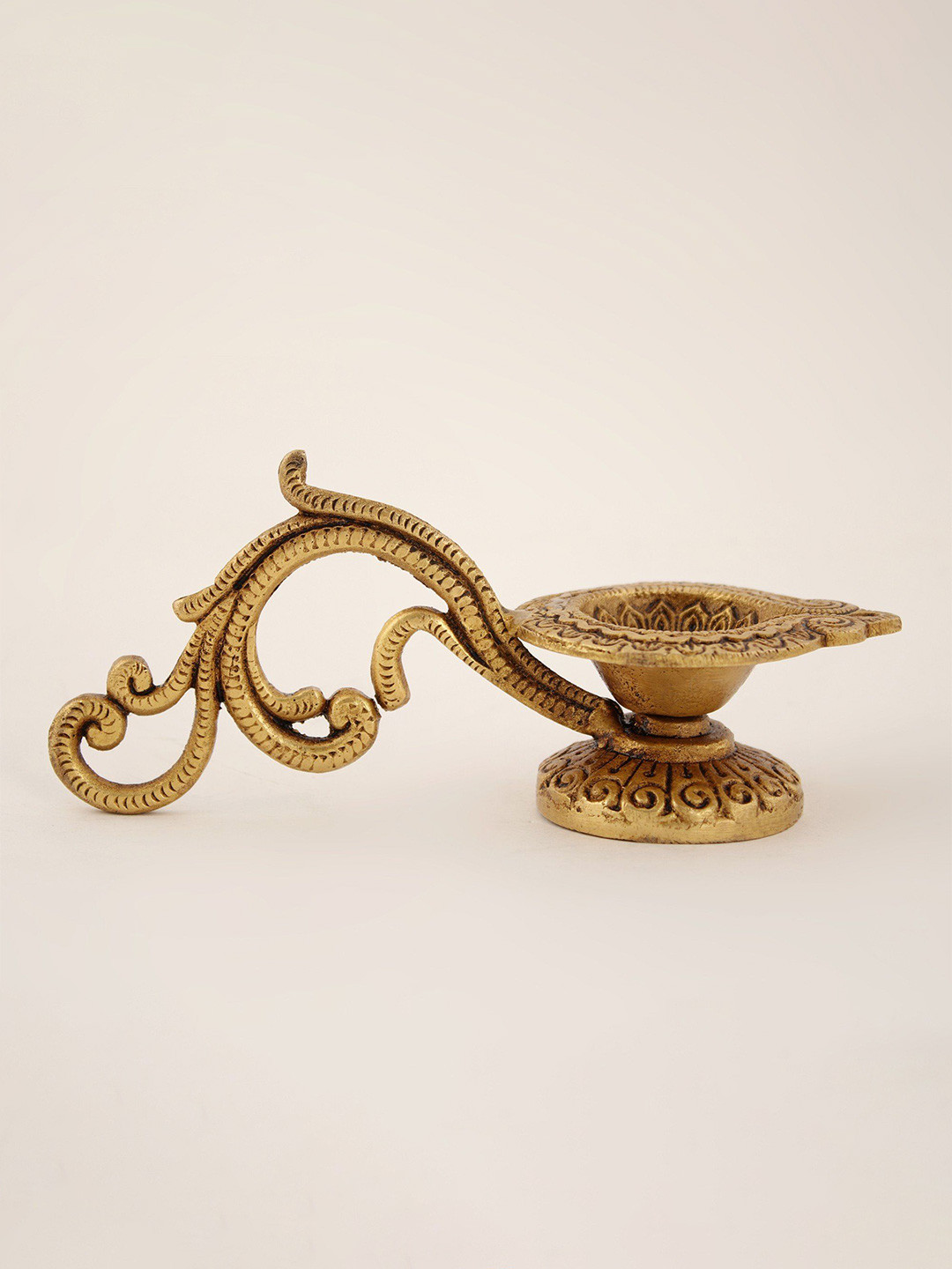 Exotic India Brass Pooja Diya with Handle