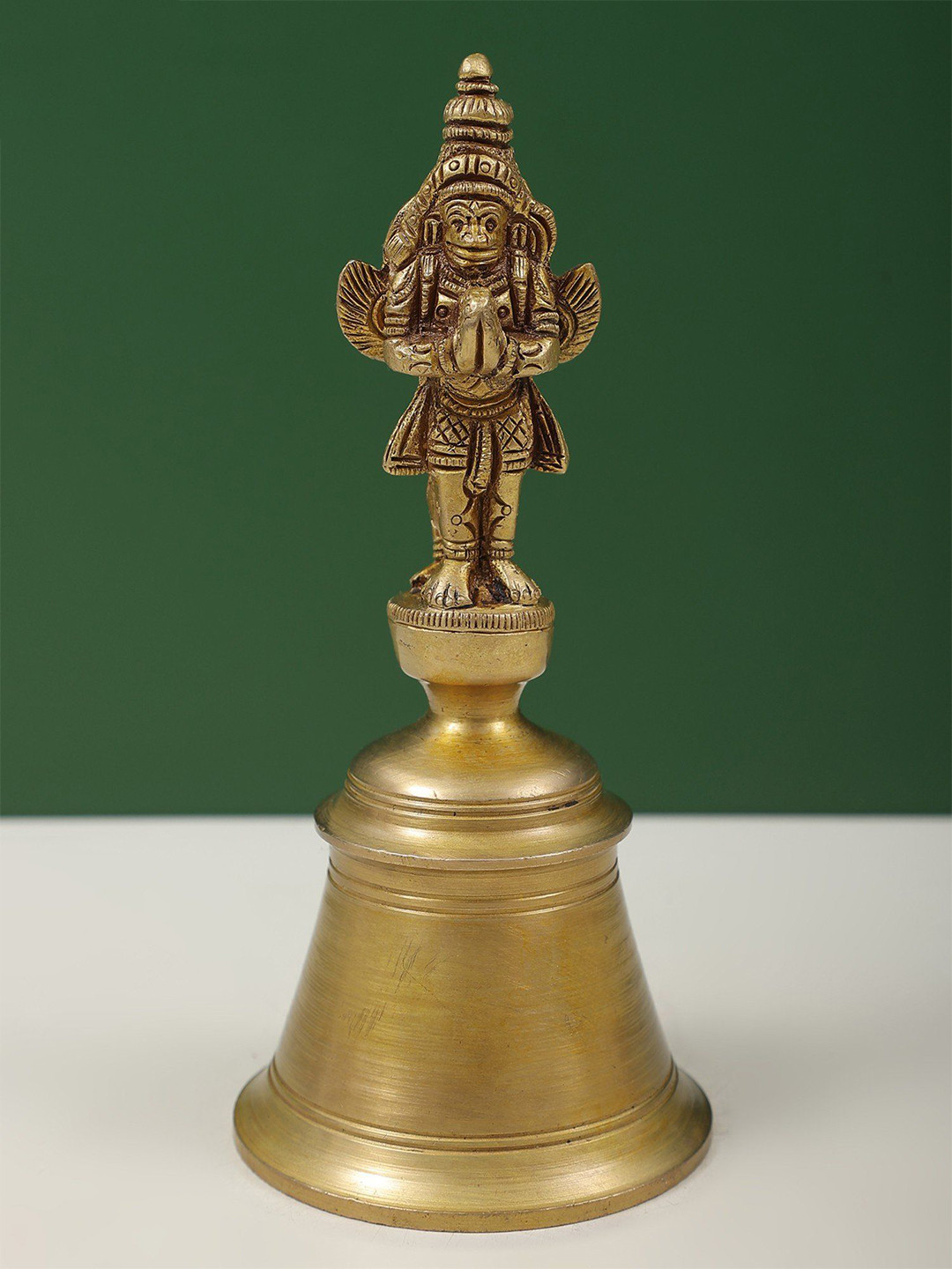 Exotic India Garuda and Hanuman Brass Handheld Bell