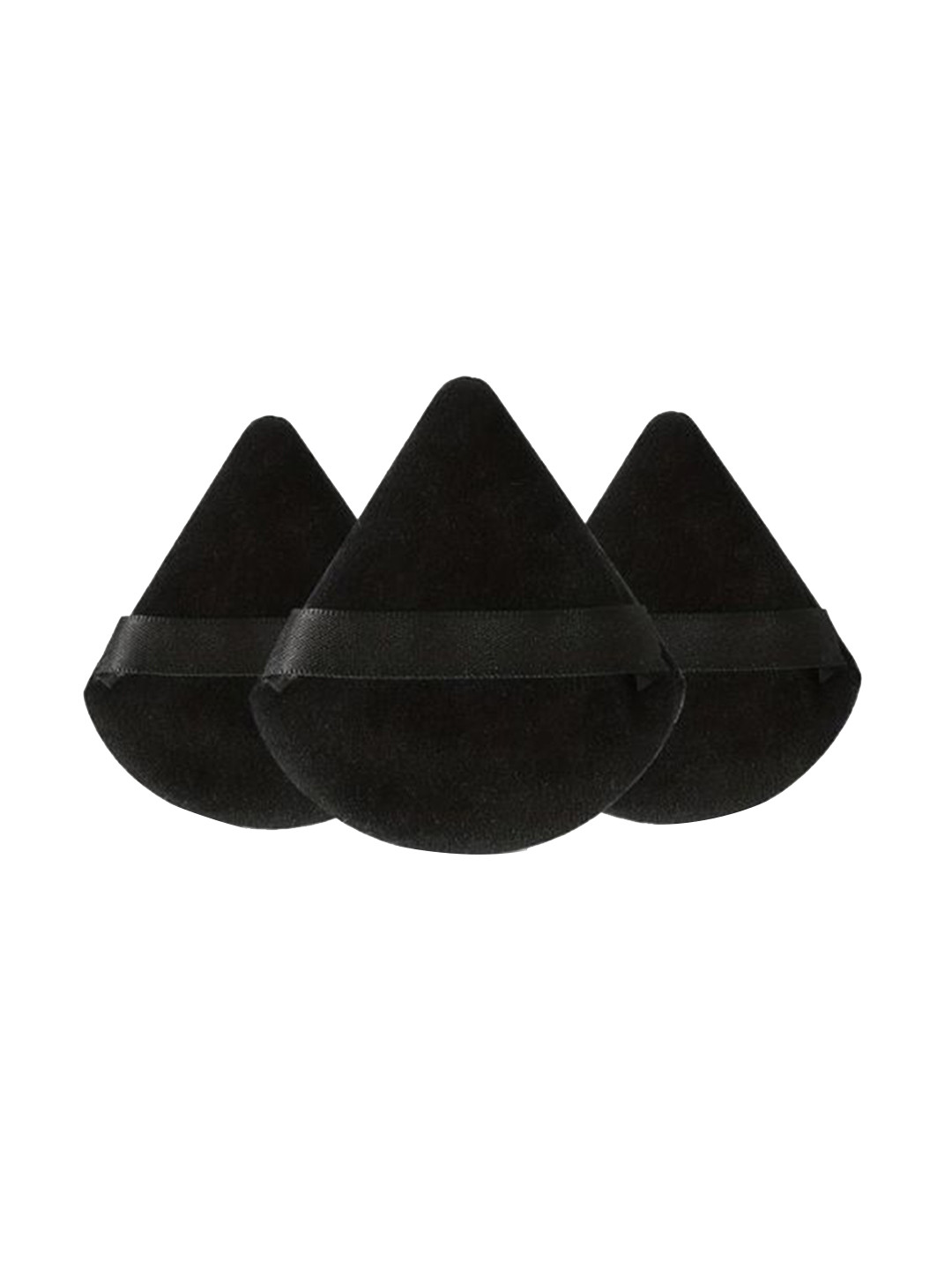 Rhe Cosmetics Set Of 3 Mini Triangle Pizza Powder Puff & Makeup Blender Sponge- Black
