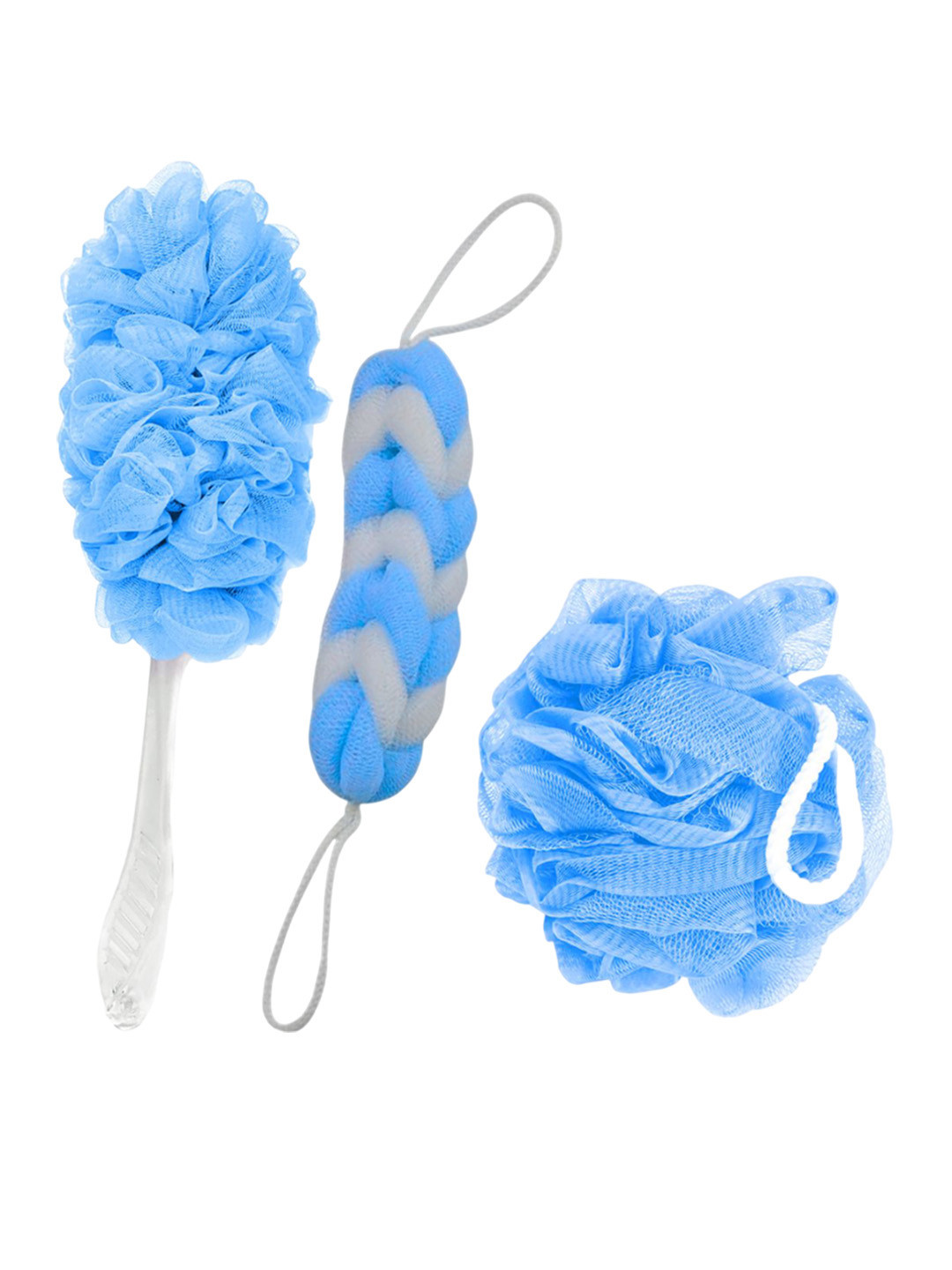CareDone Set Of 3 Bath Loofah - Blue