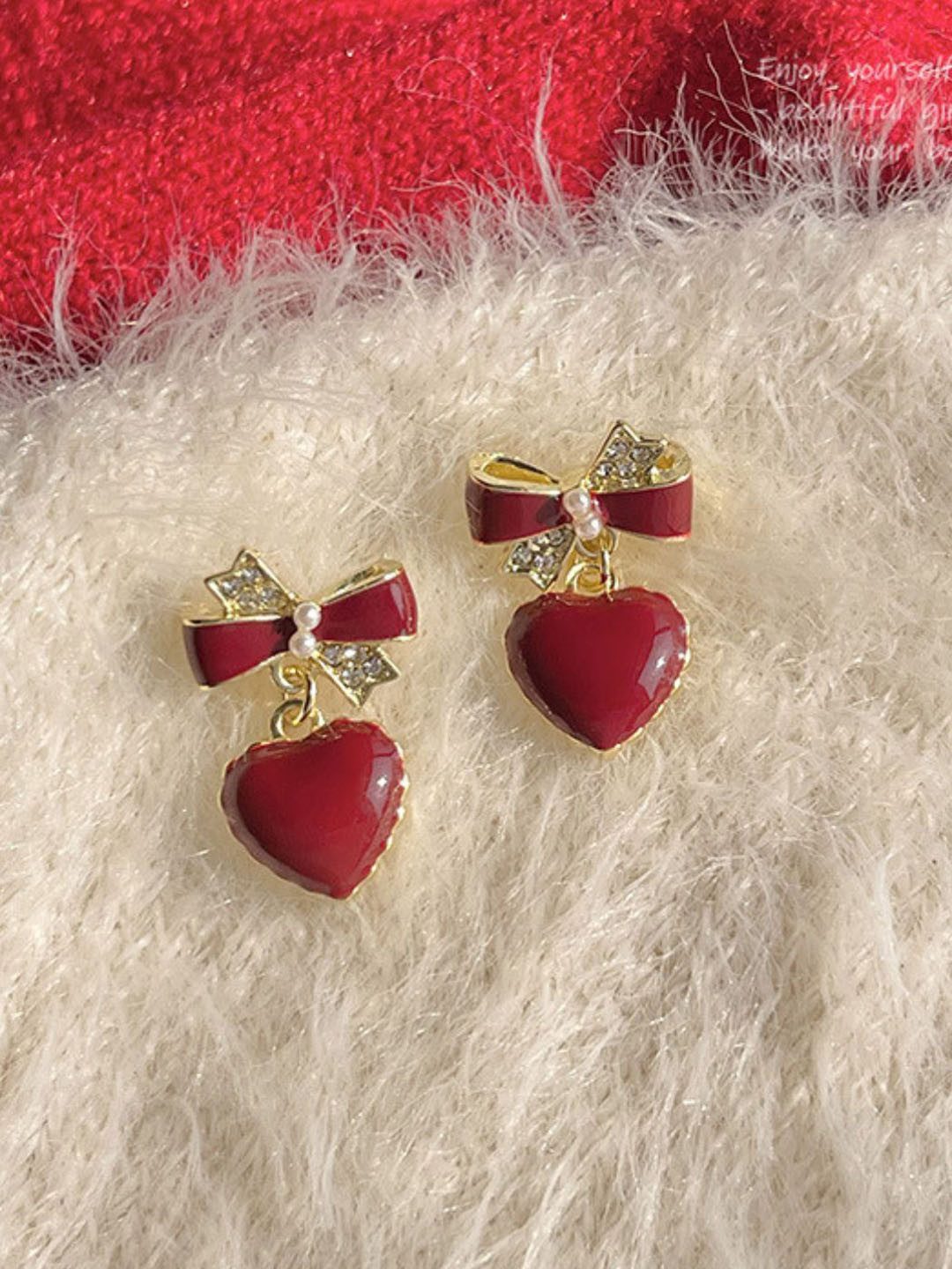 DressBerry Stainless Steel Gold-Plated American Diamond Heart Shaped Drop Earrings