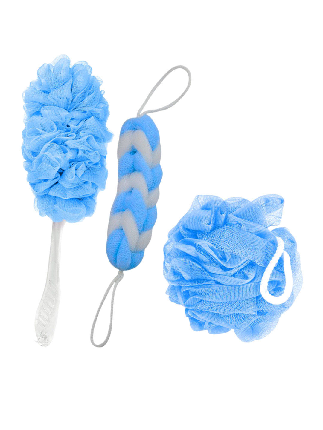 CareDone Set Of 3 Bath Loofah - Blue