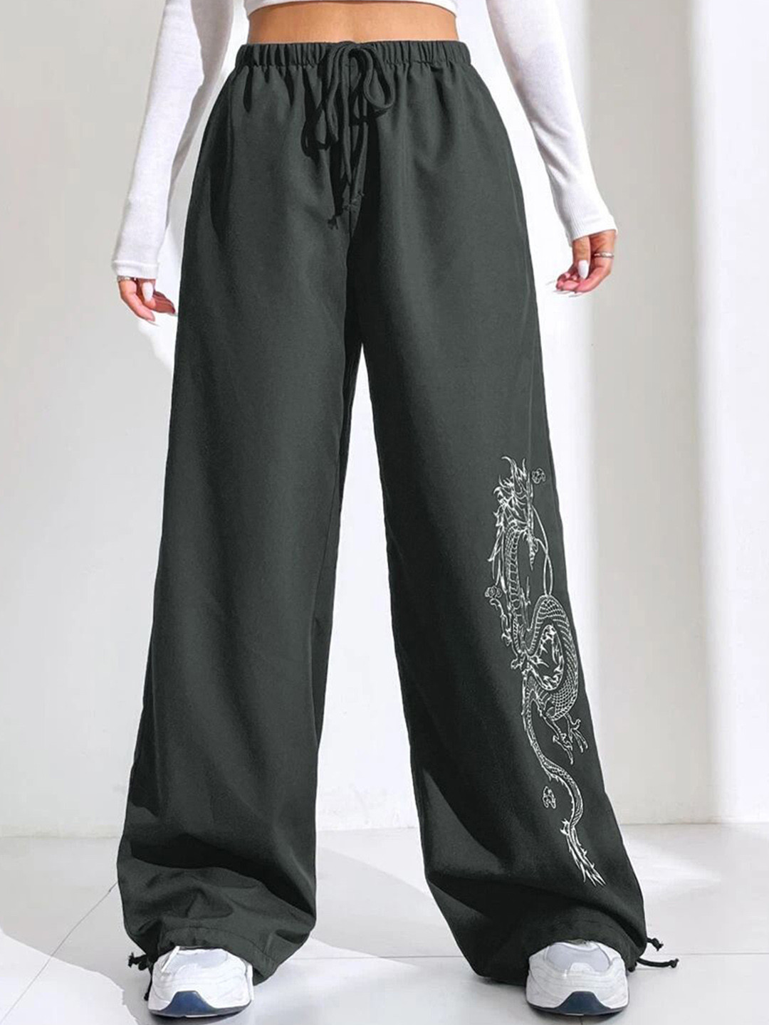 Stylecast X Slyck Graphic Wide Leg Track Pant
