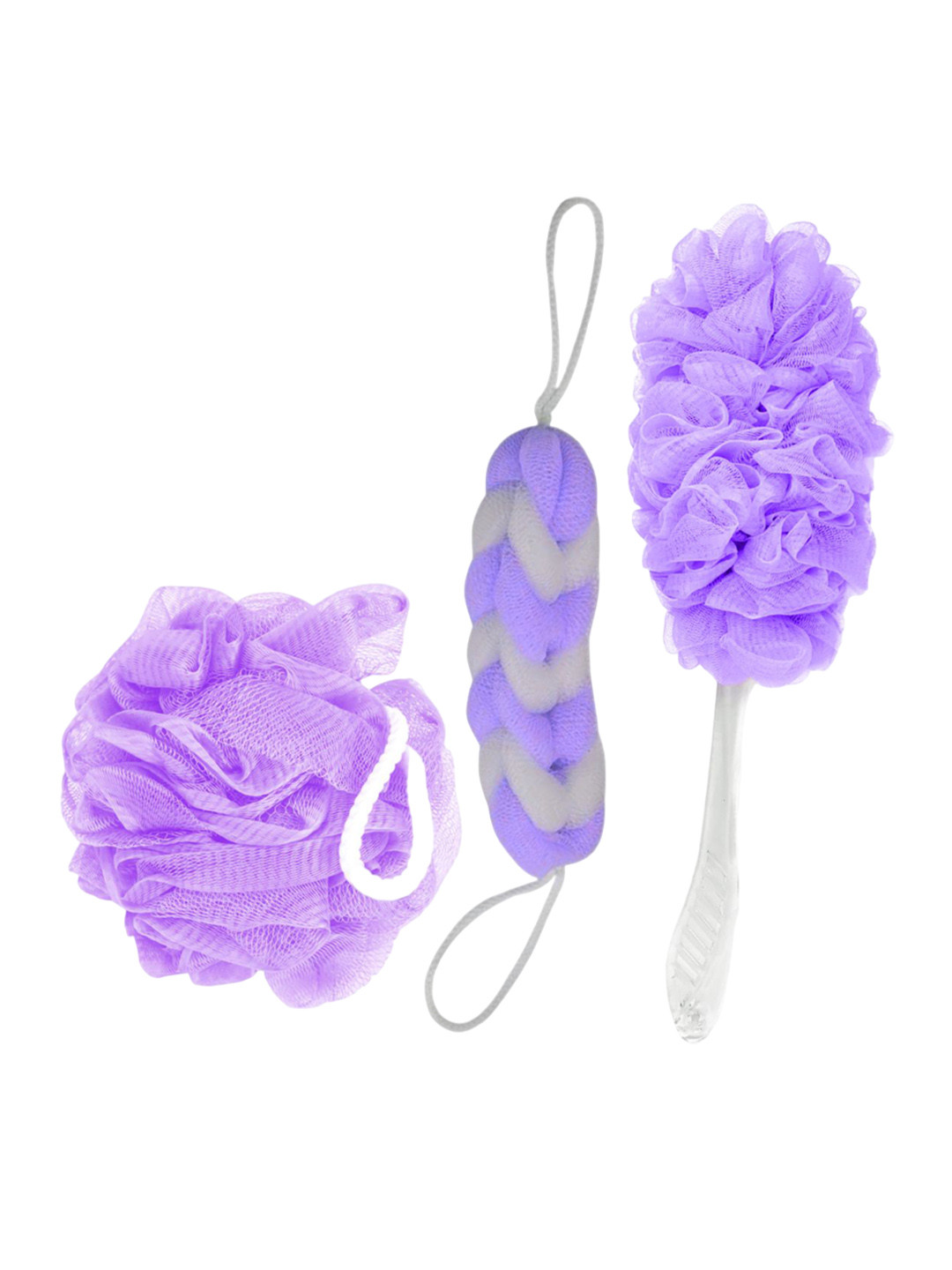CareDone Set Of 3 Bath Loofah - Purple