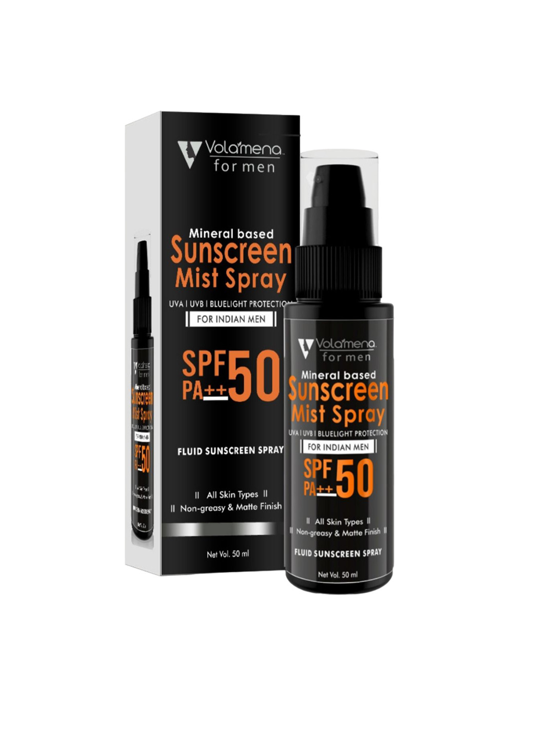 Volamena Mineral Based Spray Face Sunscreen SPF 50 UVA UVB & Blue Light Protection- 50ml