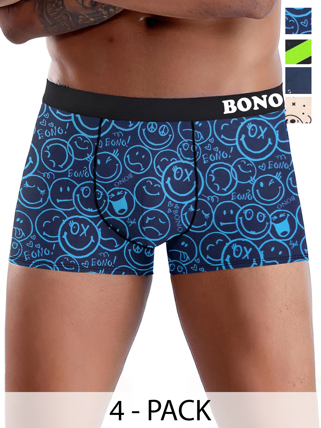 DISPENSER Pack Of 4 Printed Breathability Trunks V6-C5-C9-C10-C11-M