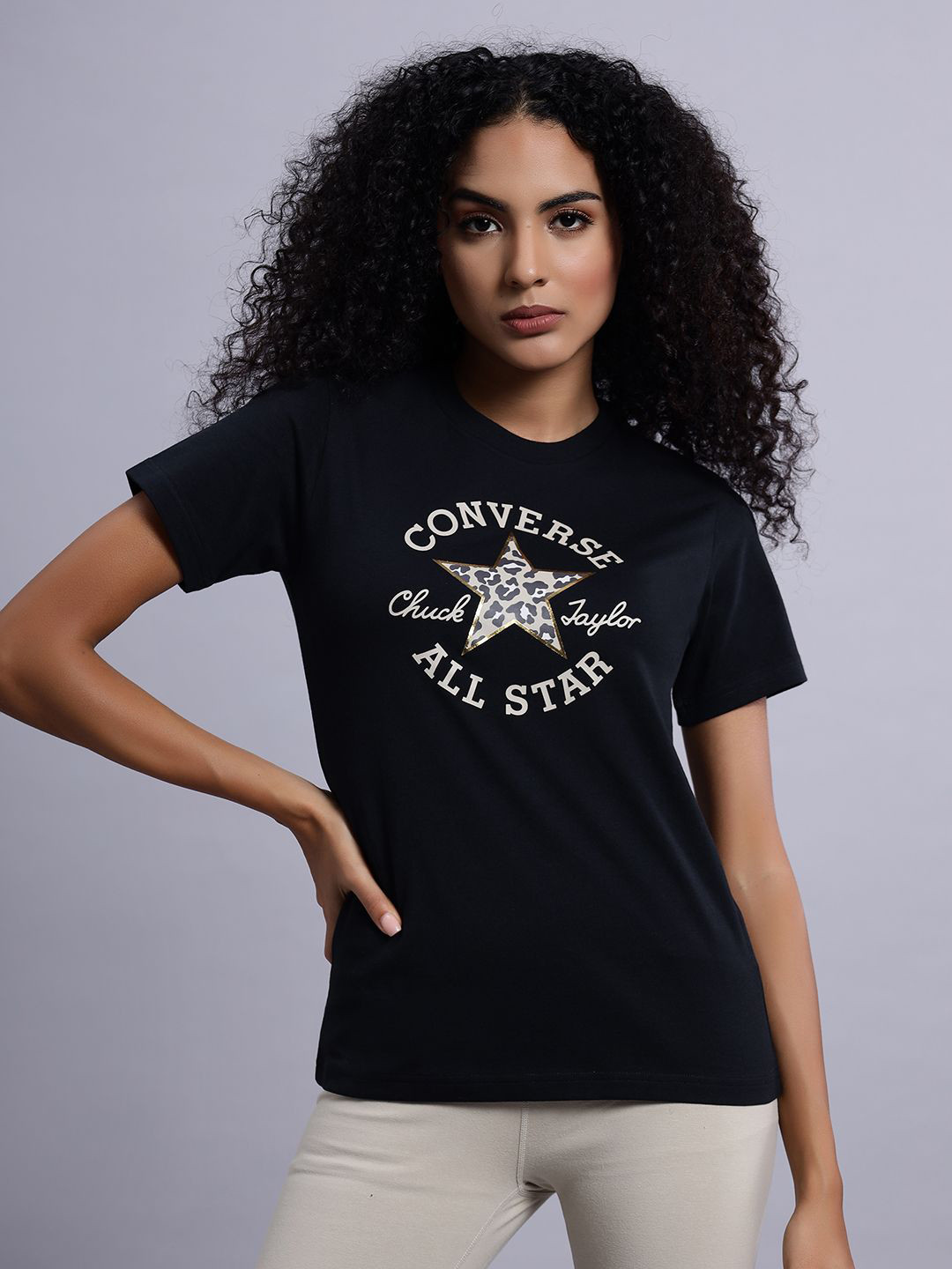 Converse Women Leopard Chuck Taylor Patch T-Shirt