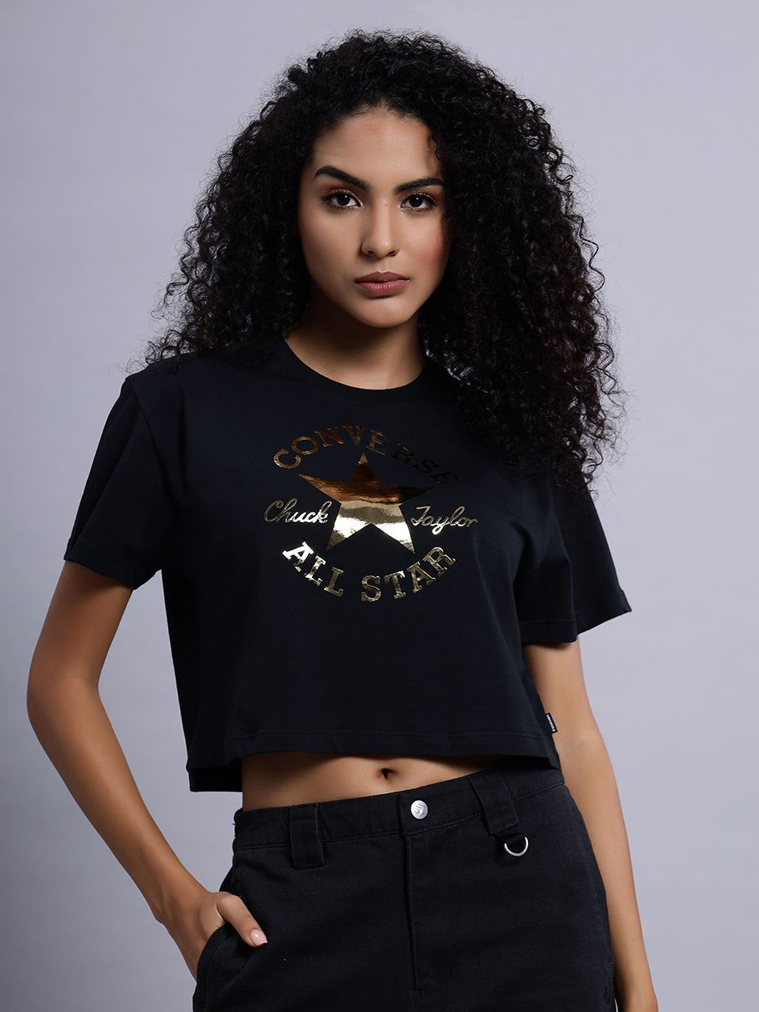 Converse Women Chuck Taylor Patch Cropped T-Shirt