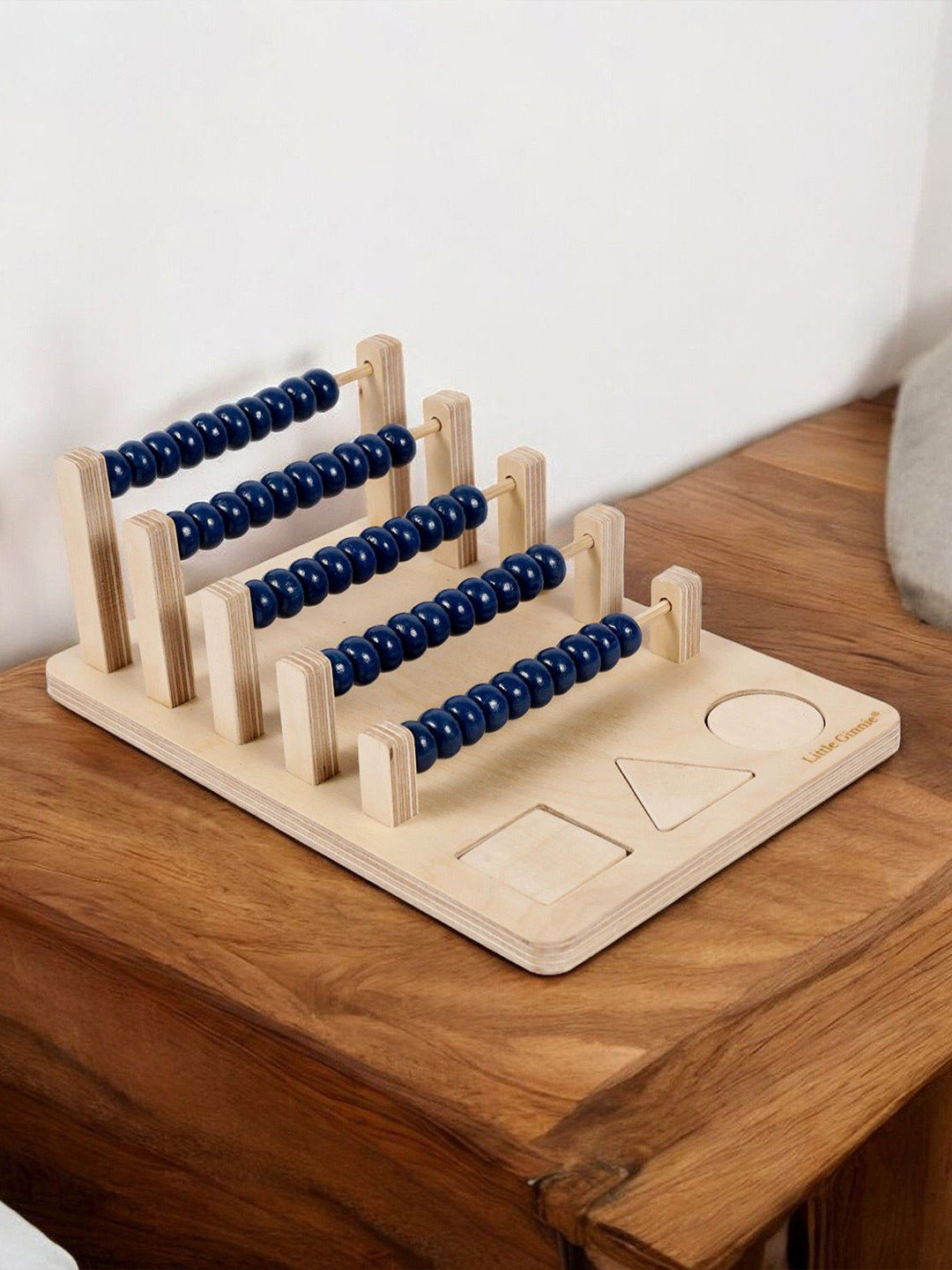 LITTLE GINNIE Kids Wooden Abacus Counting Addition Subtraction Calculation Shelf