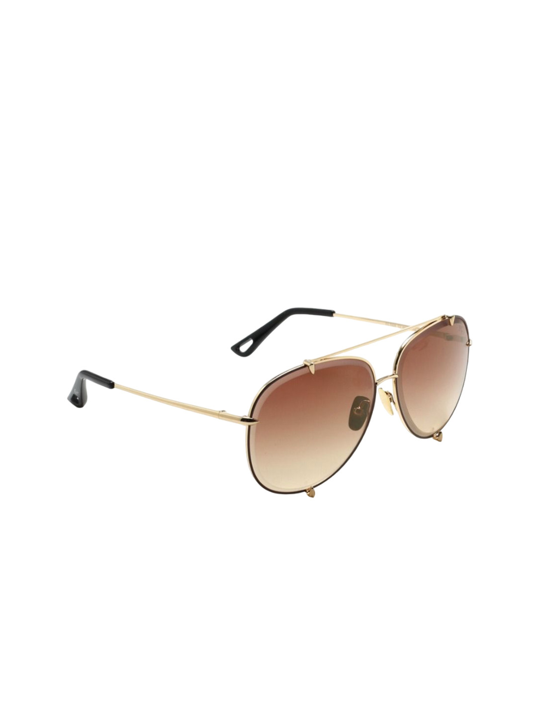French Connection Unisex Aviator Sunglasses with UV Protected Lens FC 7429 C2-Gold
