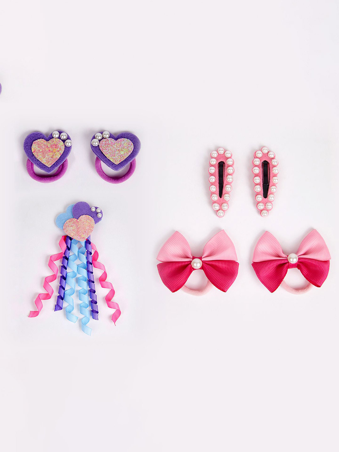 RIBBON CANDY Set Of 7 Girls Embellished Hair Accessory
